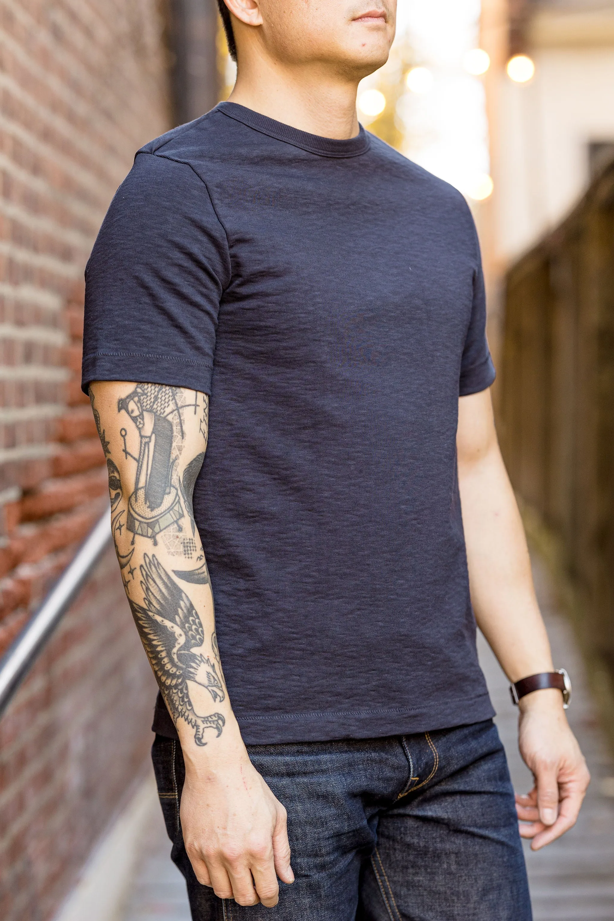 Merz b. Schwanen 2S14 Men's Crew Neck T-Shirt - Night Blue sold by Franklin and Poe product image thumbnail 2