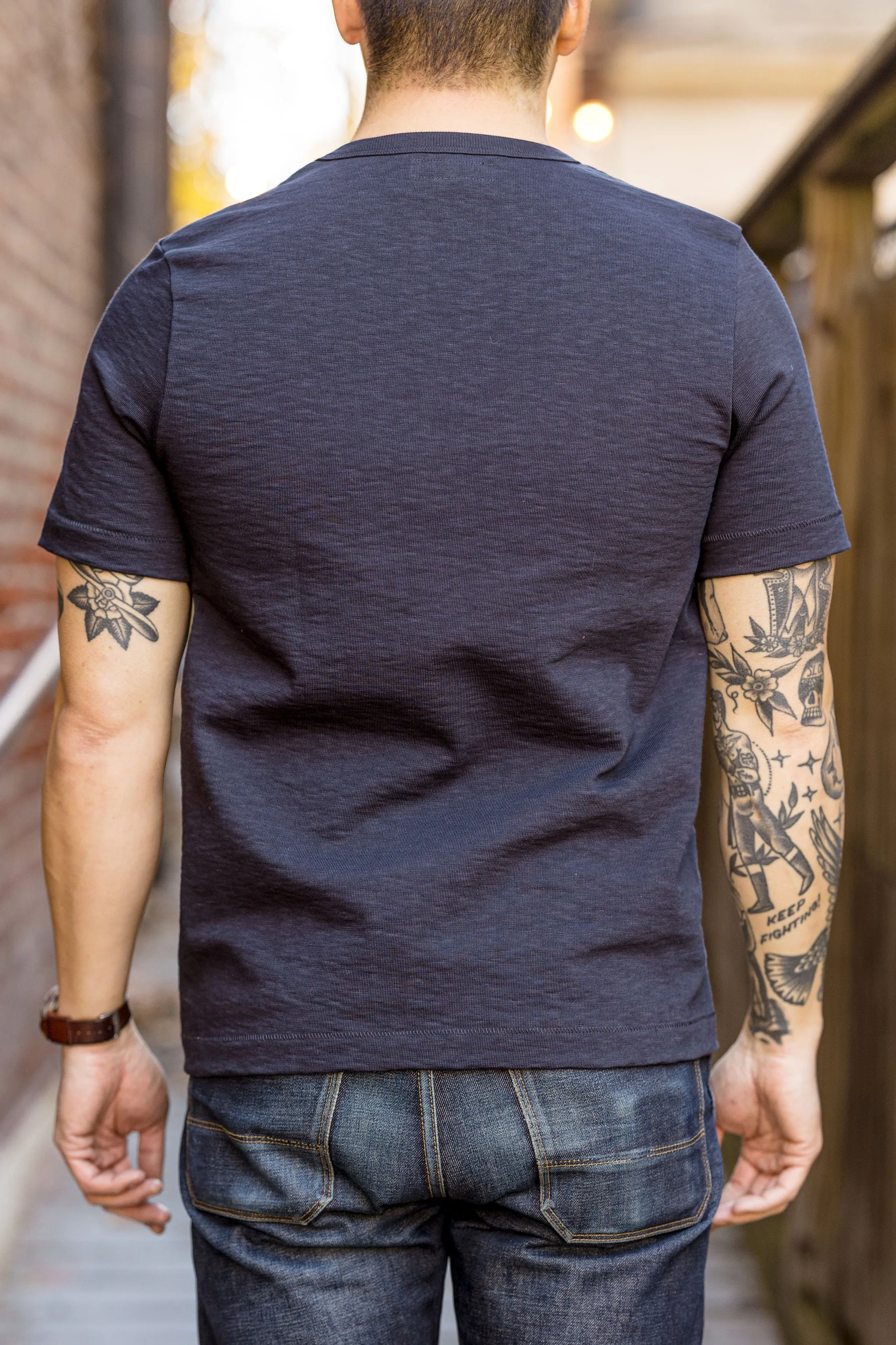 Merz b. Schwanen 2S14 Men's Crew Neck T-Shirt - Night Blue sold by Franklin and Poe product image thumbnail 3