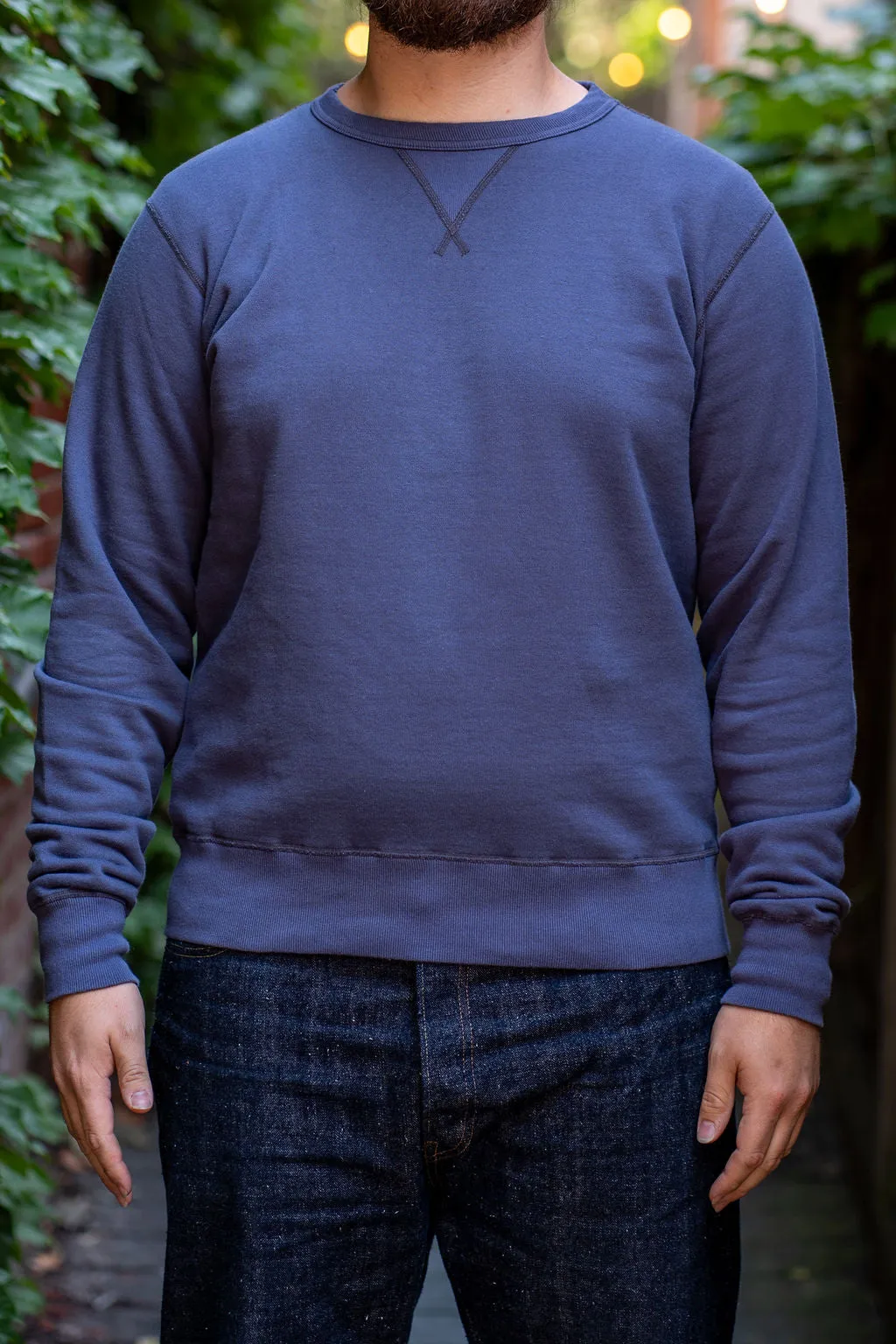 Buzz Rickson's BR65622 Set-in Crew Neck Sweatshirt - Navy sold by Franklin and Poe