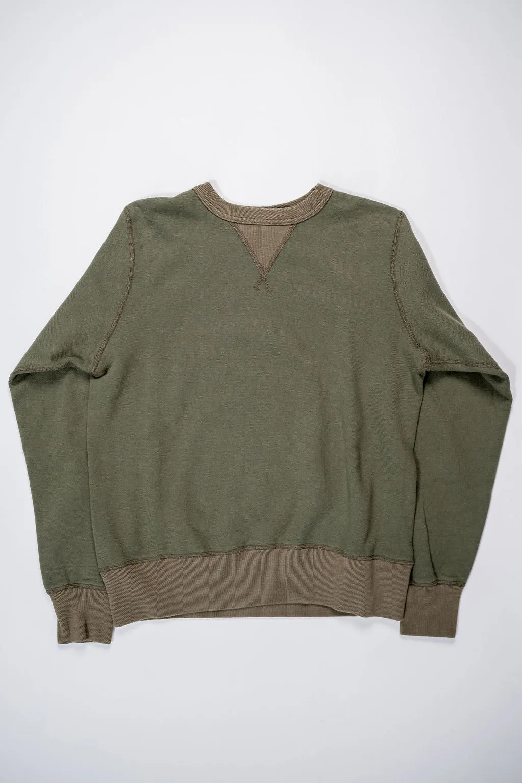 Buzz Rickson's BR65622 Set-in Crew Neck Sweatshirt - Olive sold by Franklin and Poe product image thumbnail 4