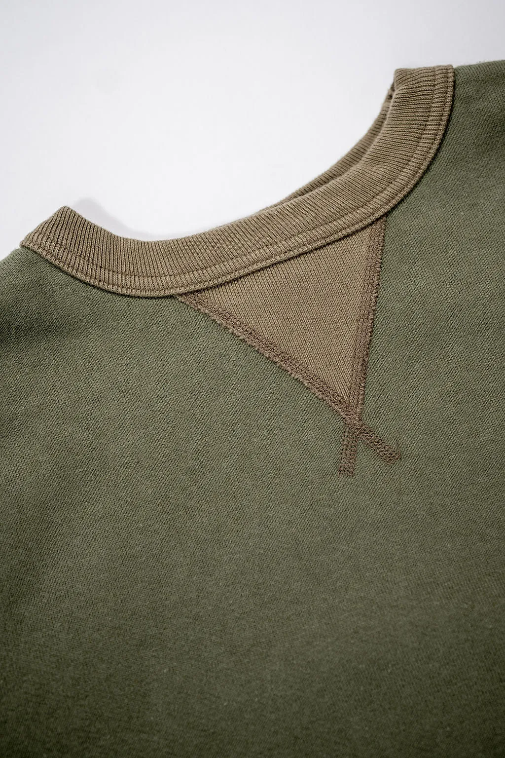 Buzz Rickson's BR65622 Set-in Crew Neck Sweatshirt - Olive sold by Franklin and Poe product image thumbnail 5