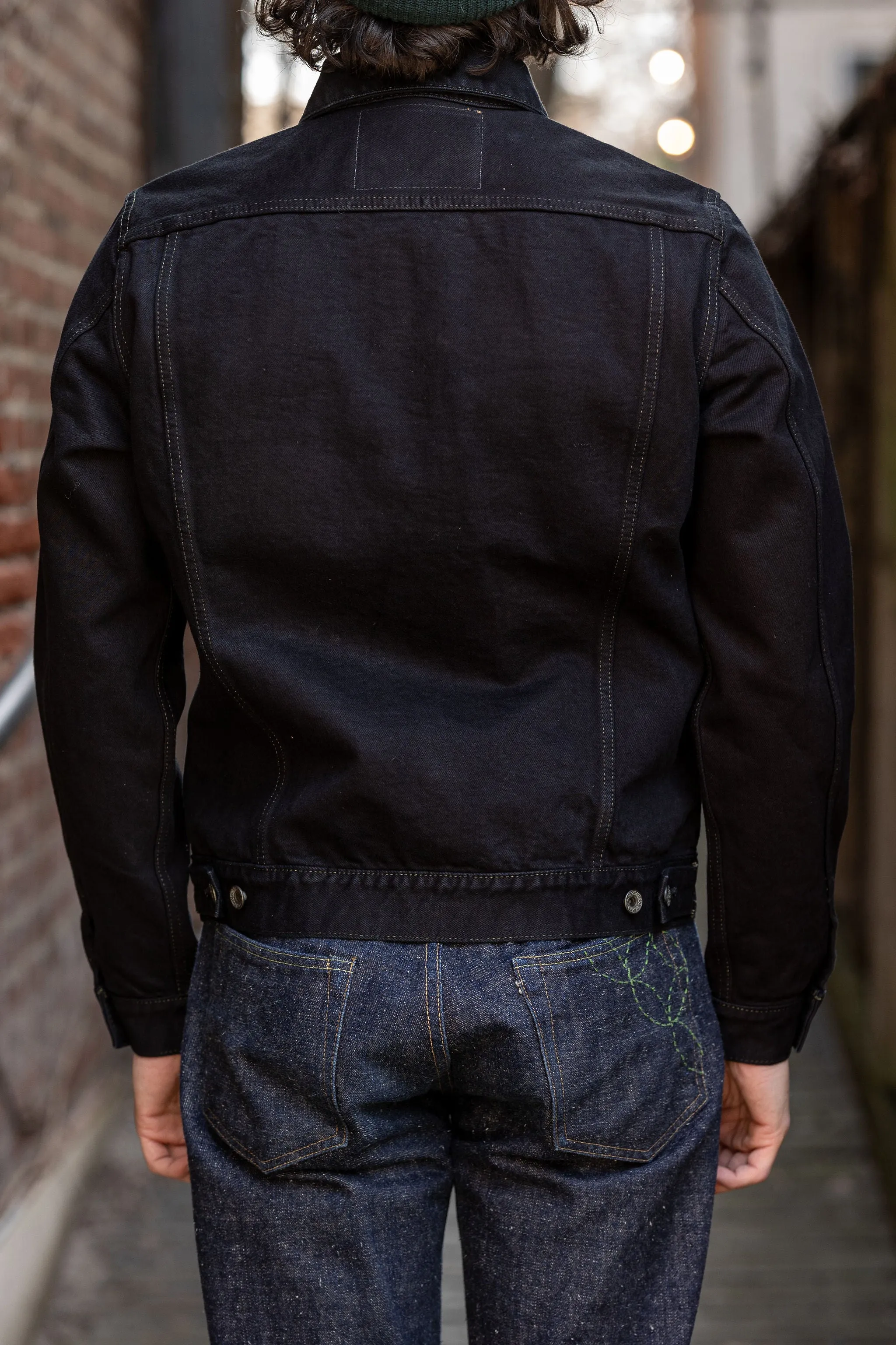 Iron Heart IH-526-142OD 14oz Selvedge Denim Modified Type III Jacket - Indigo Overdyed Black sold by Franklin and Poe product image thumbnail 3