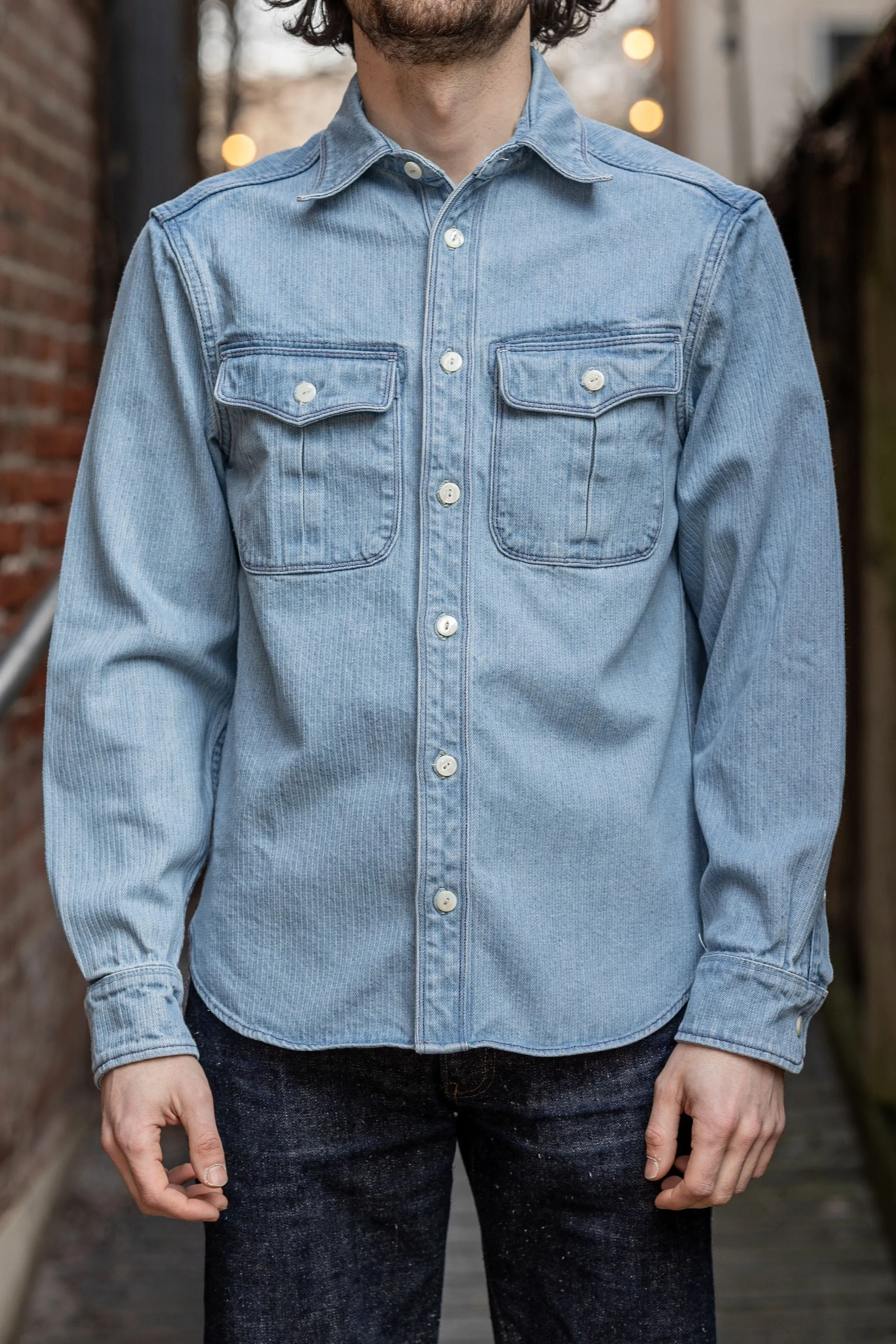 Freenote Cloth Rancho - Indigo Stripe sold by Franklin and Poe