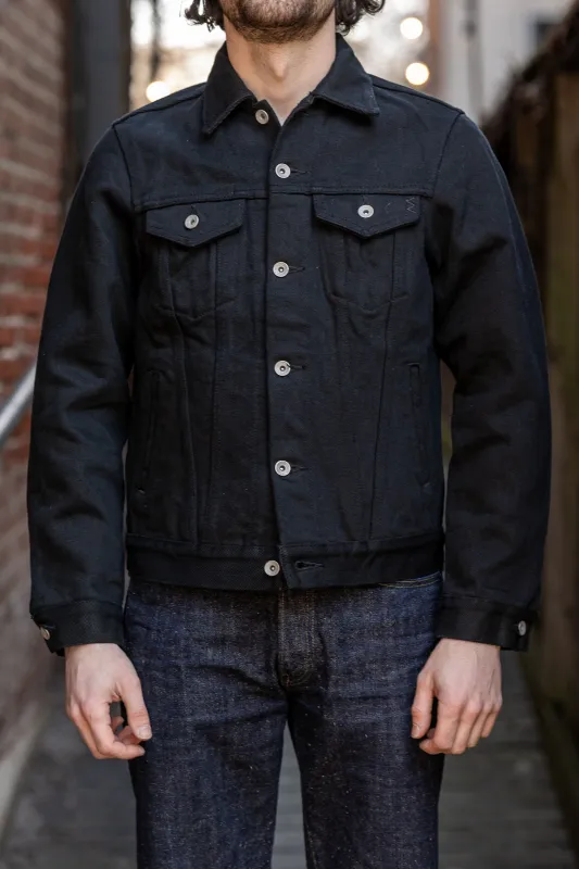 Iron Heart IH-9526PJ 21oz Non-Fade Denim Modified Type III Jacket - Superblack sold by Franklin and Poe