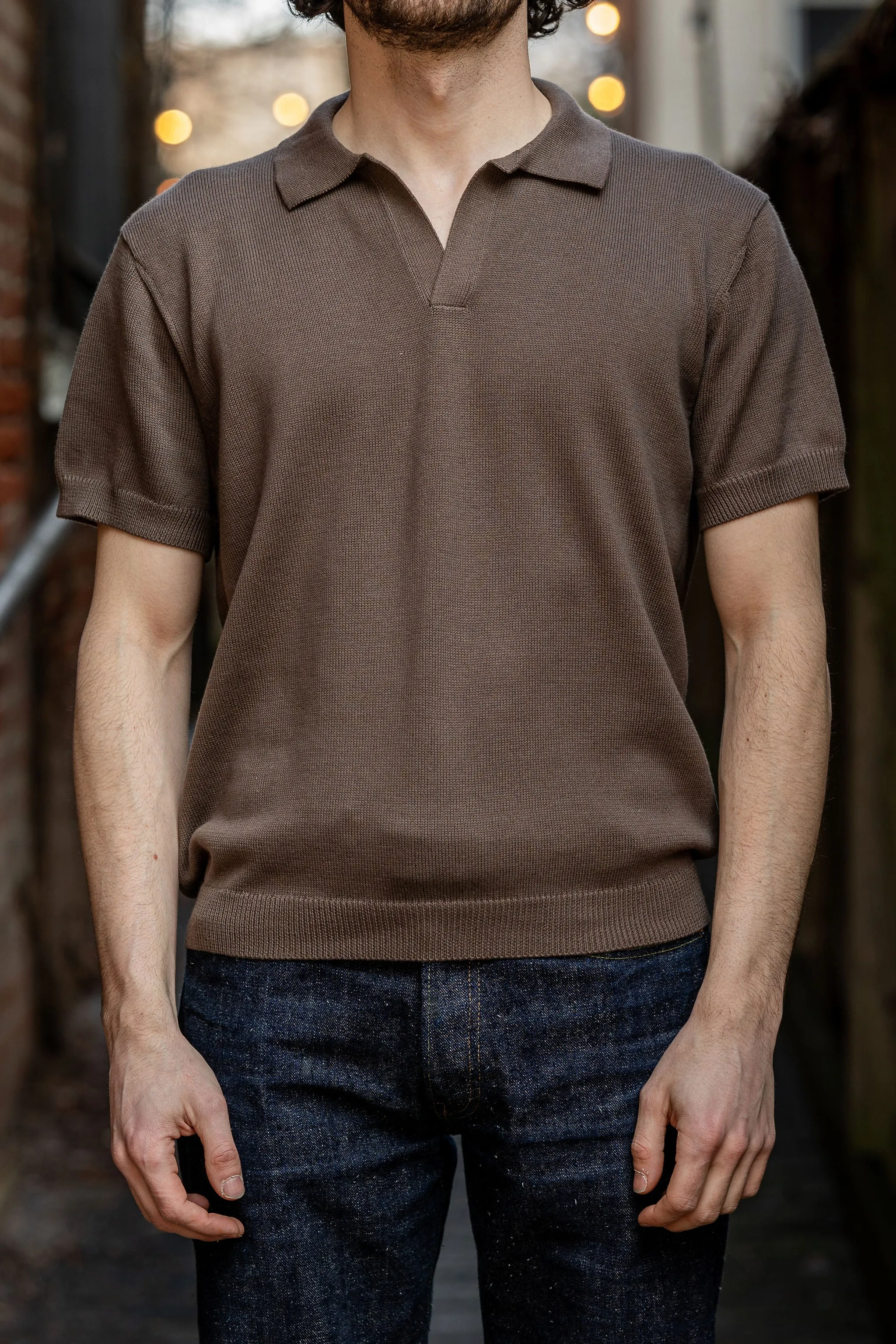 3sixteen Knit Polo Pima Cotton - Earth sold by Franklin and Poe