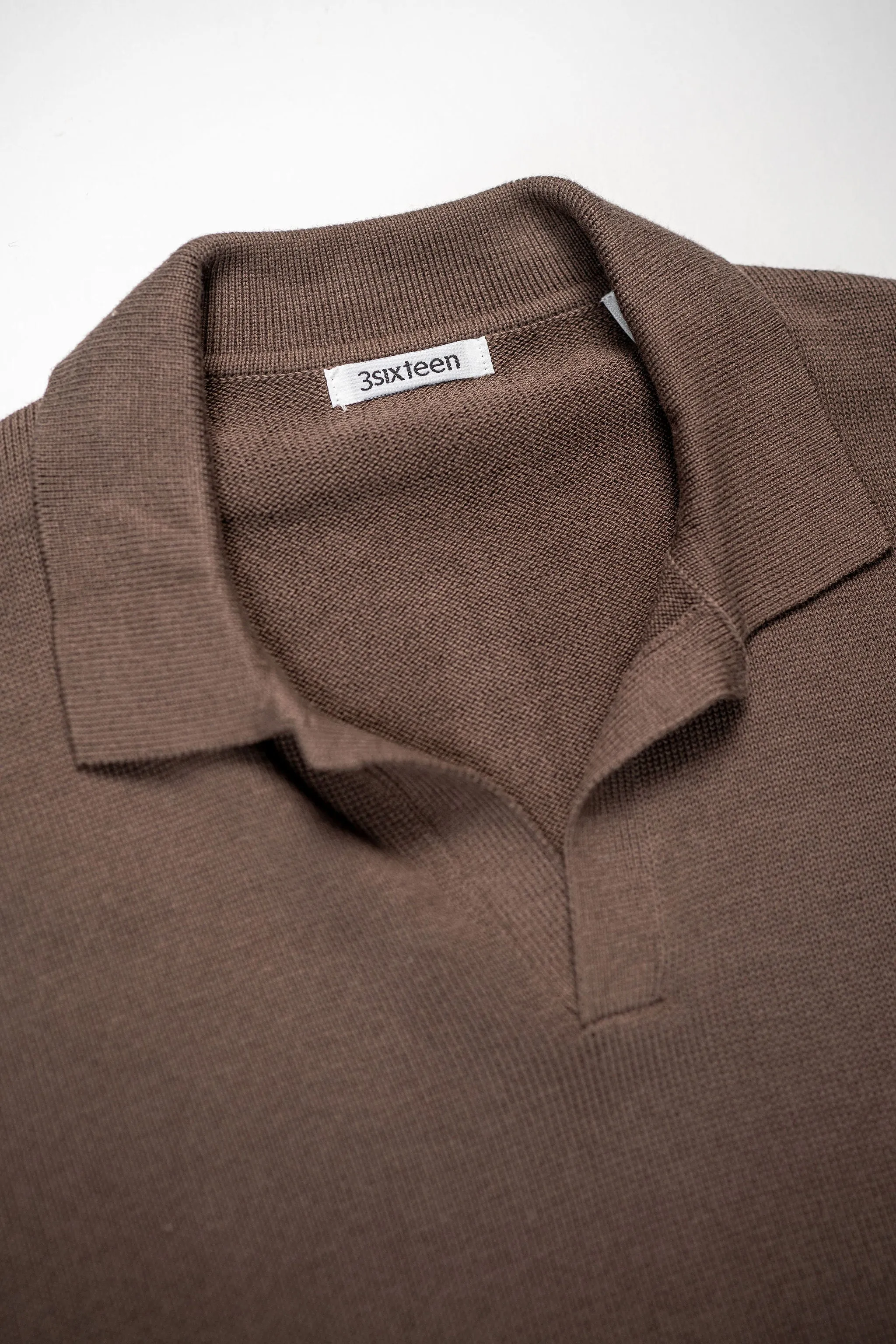3sixteen Knit Polo Pima Cotton - Earth sold by Franklin and Poe product image thumbnail 5