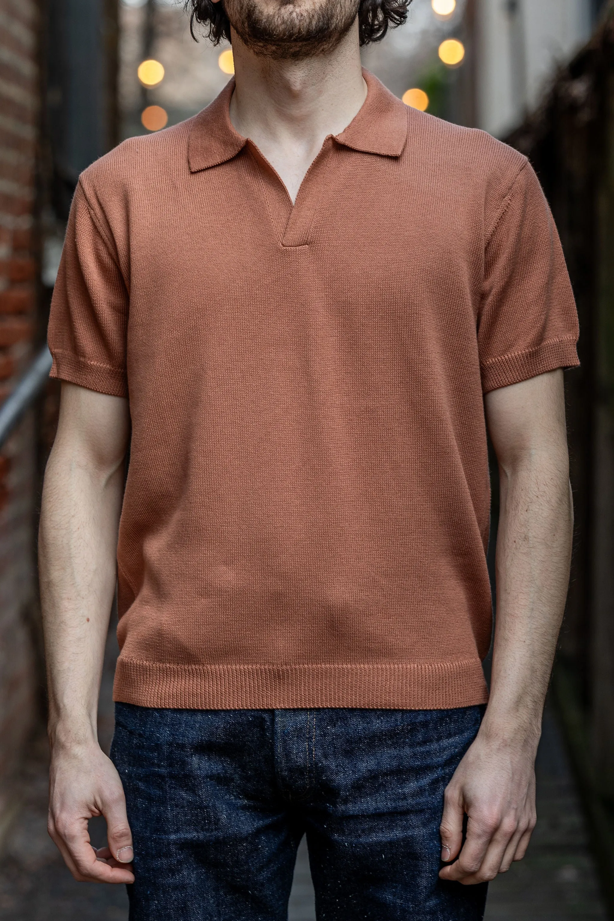 3sixteen Knit Polo Pima Cotton - Clay sold by Franklin and Poe