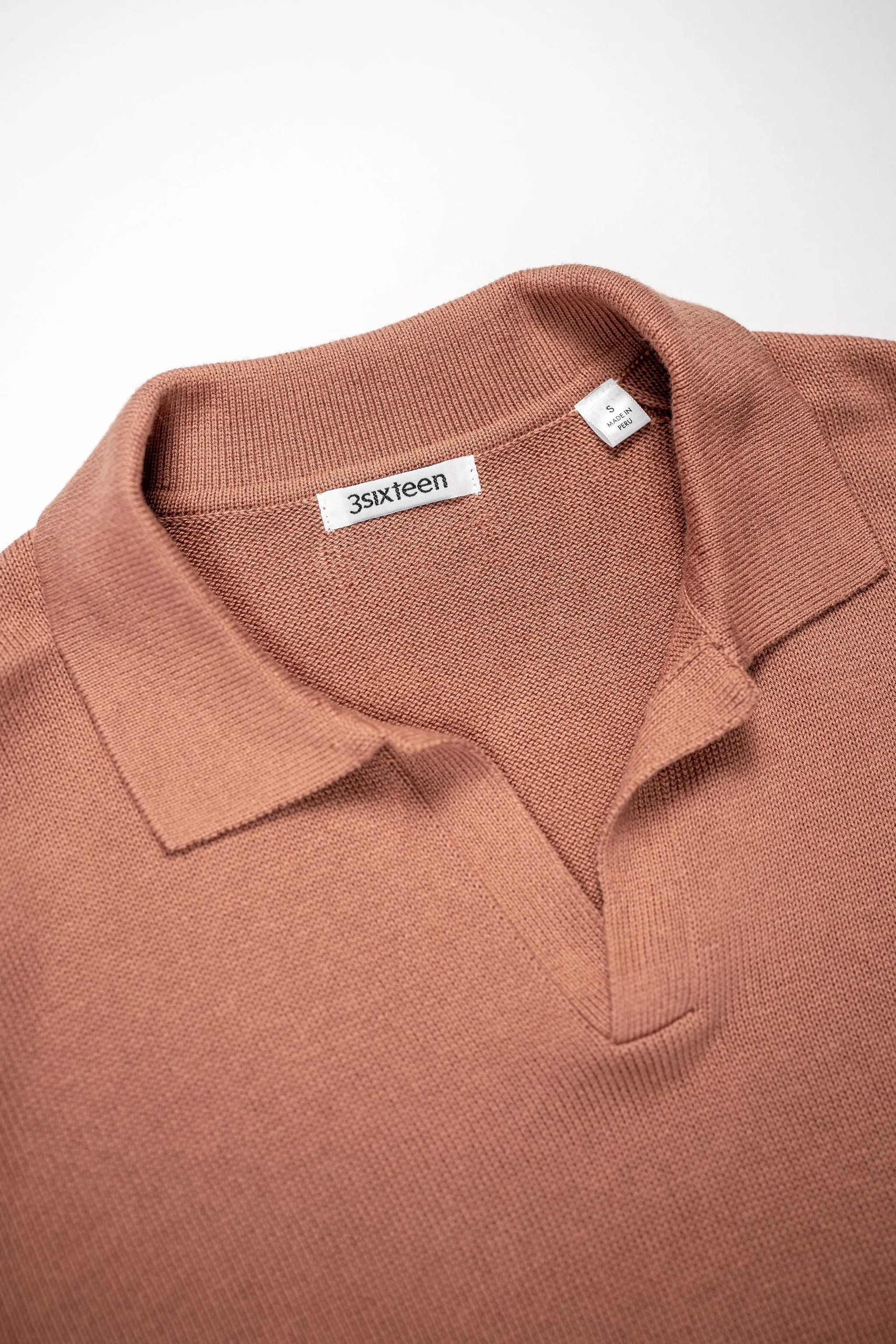 3sixteen Knit Polo Pima Cotton - Clay sold by Franklin and Poe product image thumbnail 5