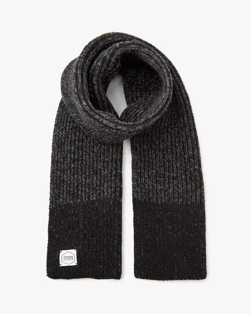 Upstate Stock Ragg Wool Scarf - Black Melange sold by Franklin and Poe