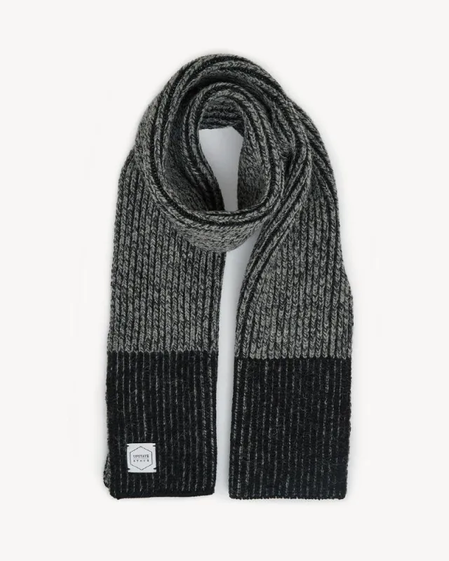 Upstate Stock Ragg Wool Scarf - Charcoal Melange sold by Franklin and Poe