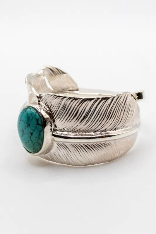 First Arrow's R-016 Feather Ring with Turquoise sold by Franklin and Poe