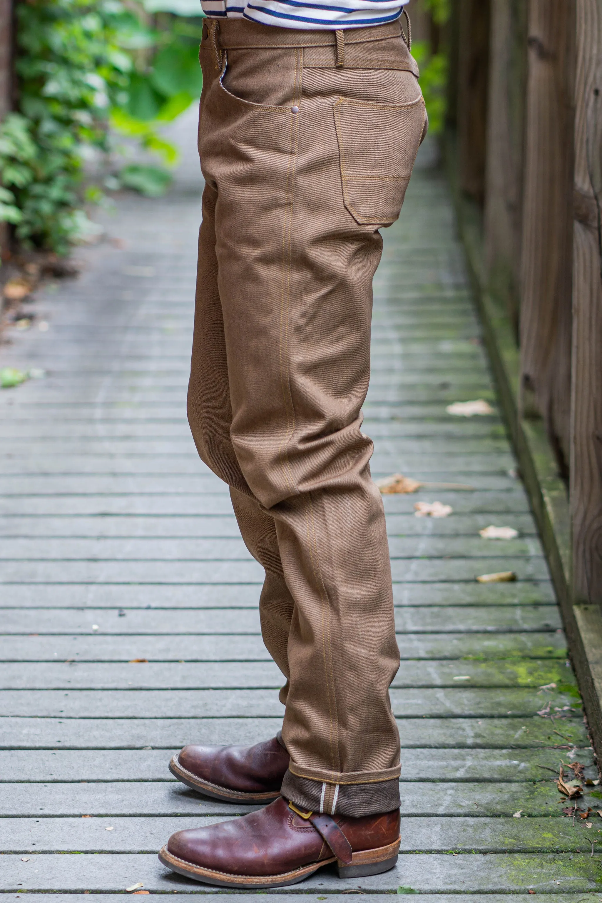 Freenote Cloth Wilkes - 15oz Brown Denim sold by Franklin and Poe product image thumbnail 2