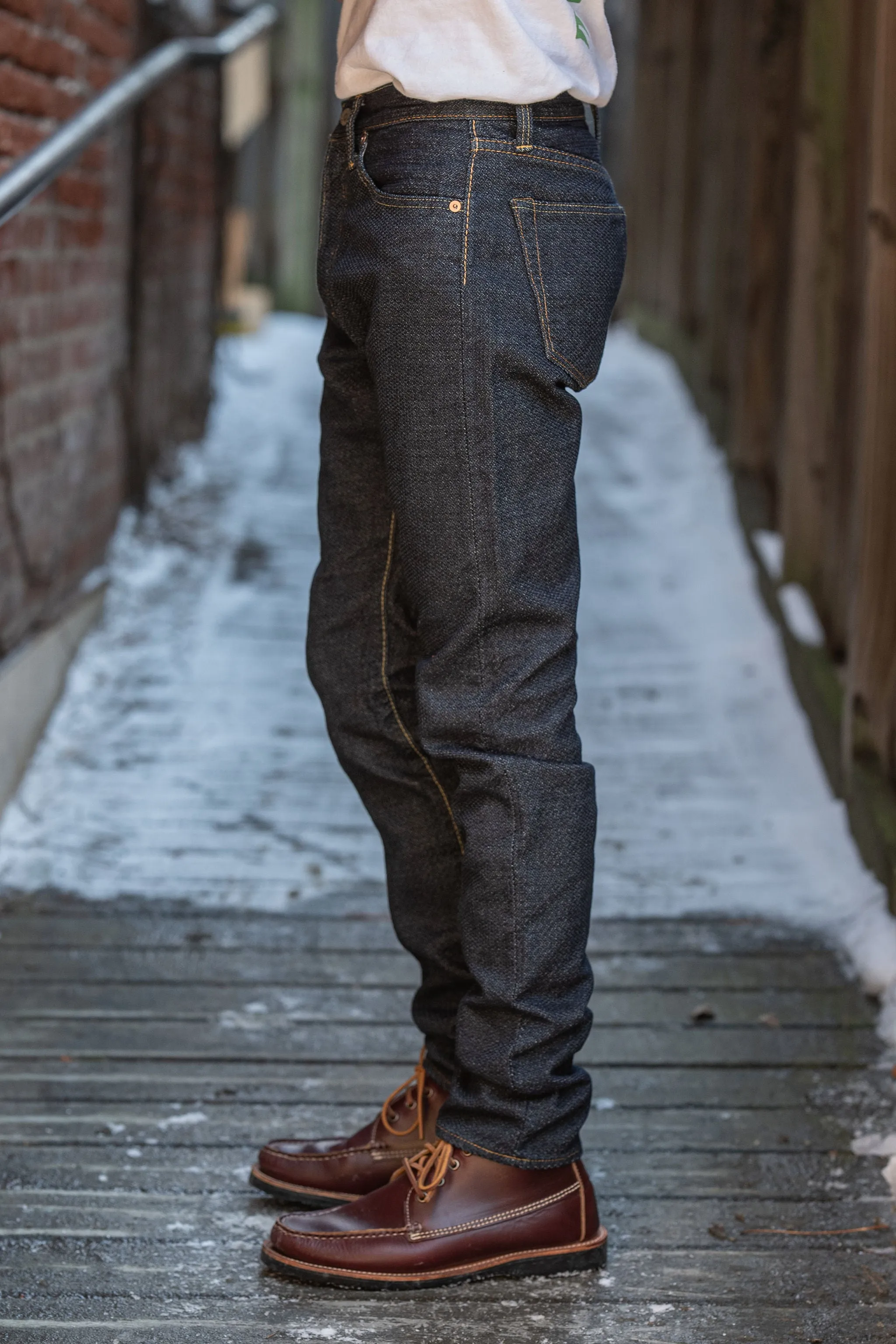 Pure Blue Japan 1170-2-ID Sashiko Pants Relax Taper - Indigo x Indigo sold by Franklin and Poe product image thumbnail 2