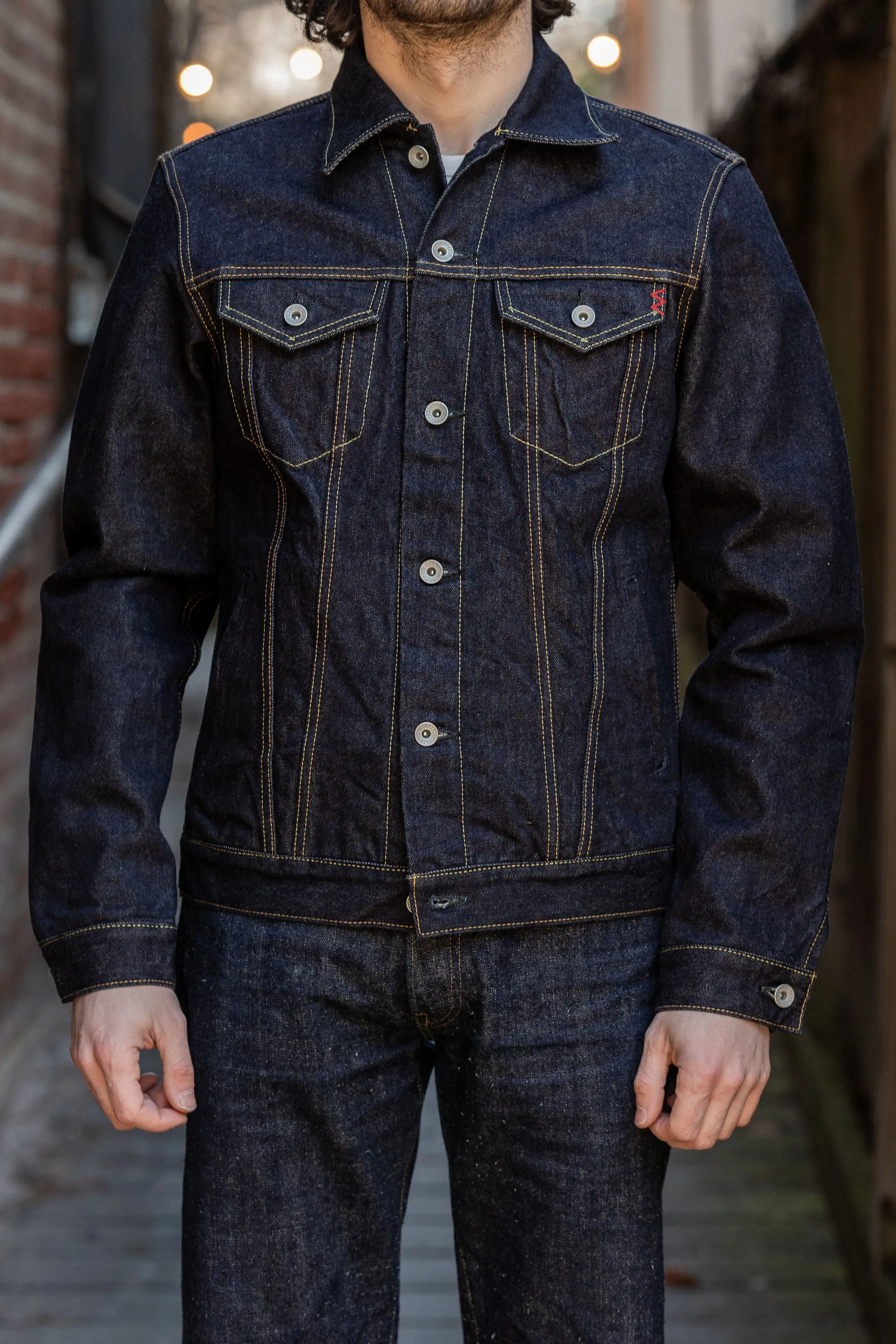 Iron Heart IH-526J 14oz Selvedge Denim Modified Type III Jacket - Indigo sold by Franklin and Poe