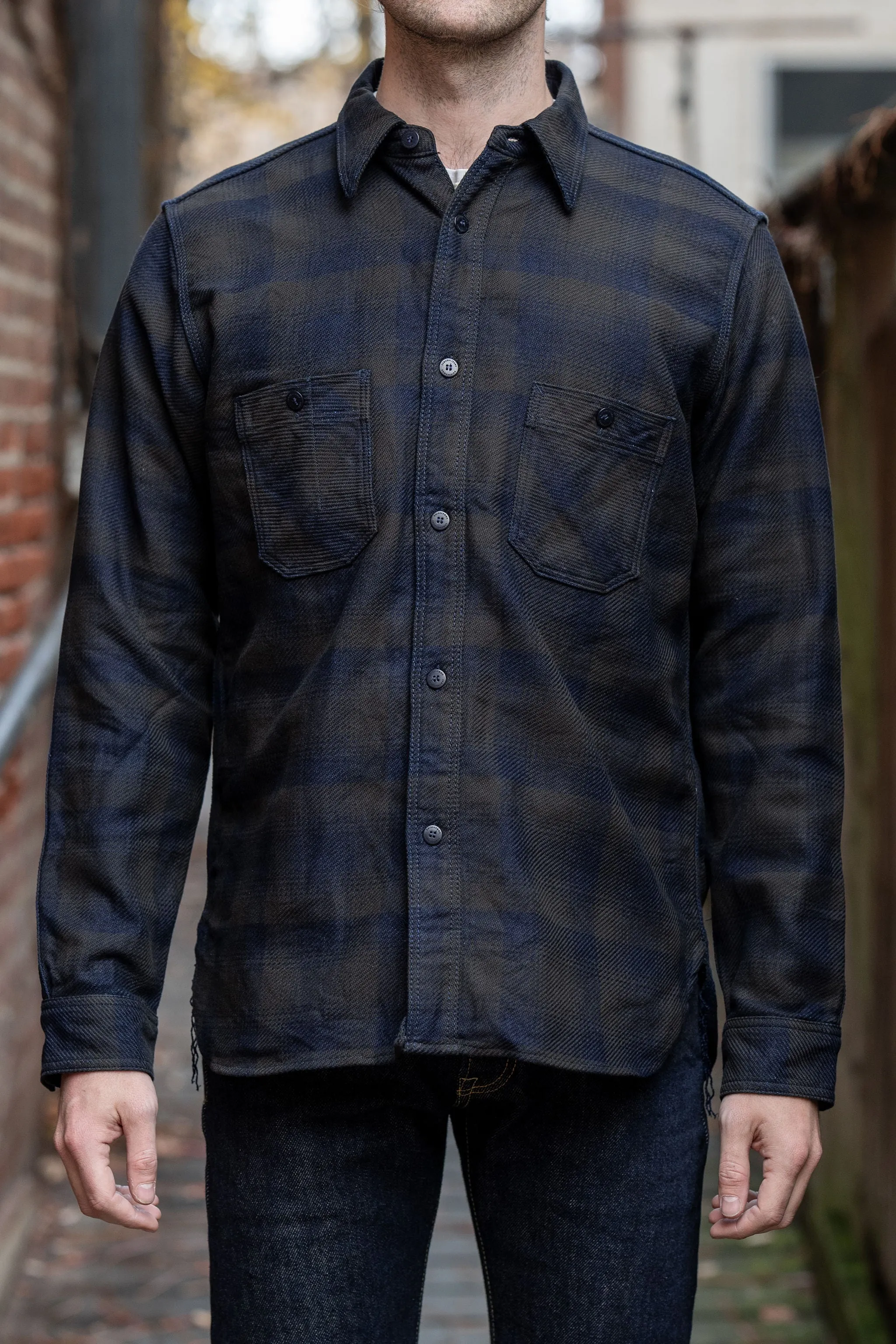 Samurai SIN24-03W Rope Dyed Flannel Shirt - Black sold by Franklin and Poe