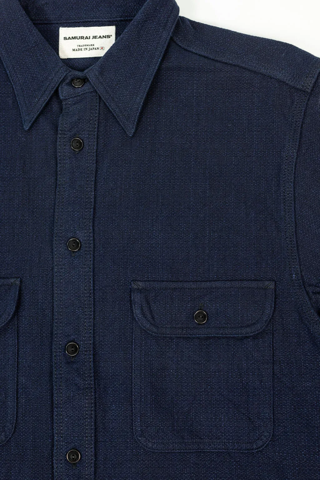 Samurai SAK24-01W Spotted Work Shirt - Indigo sold by Franklin and Poe product image thumbnail 5