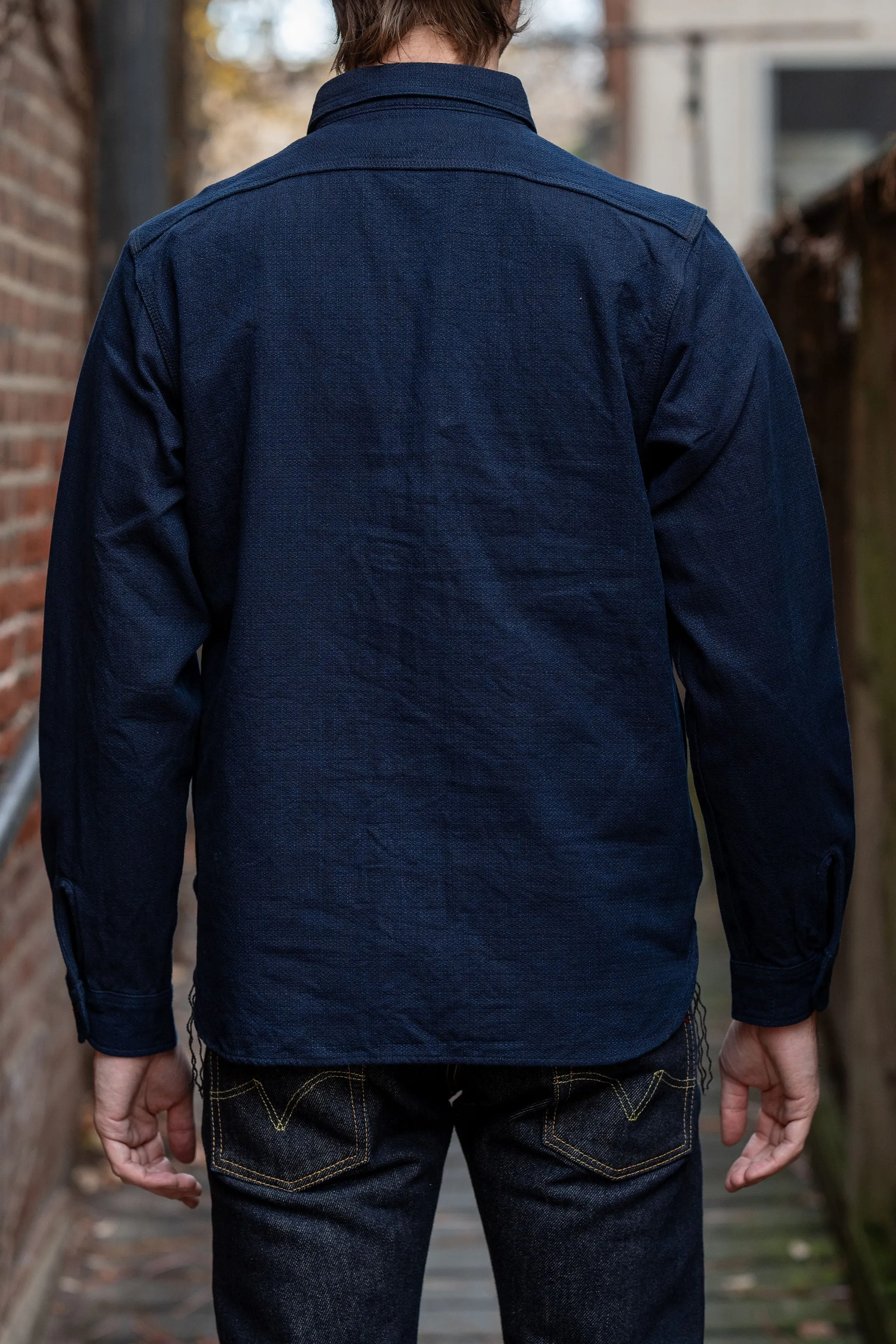 Samurai SAK24-01W Spotted Work Shirt - Indigo sold by Franklin and Poe product image thumbnail 3