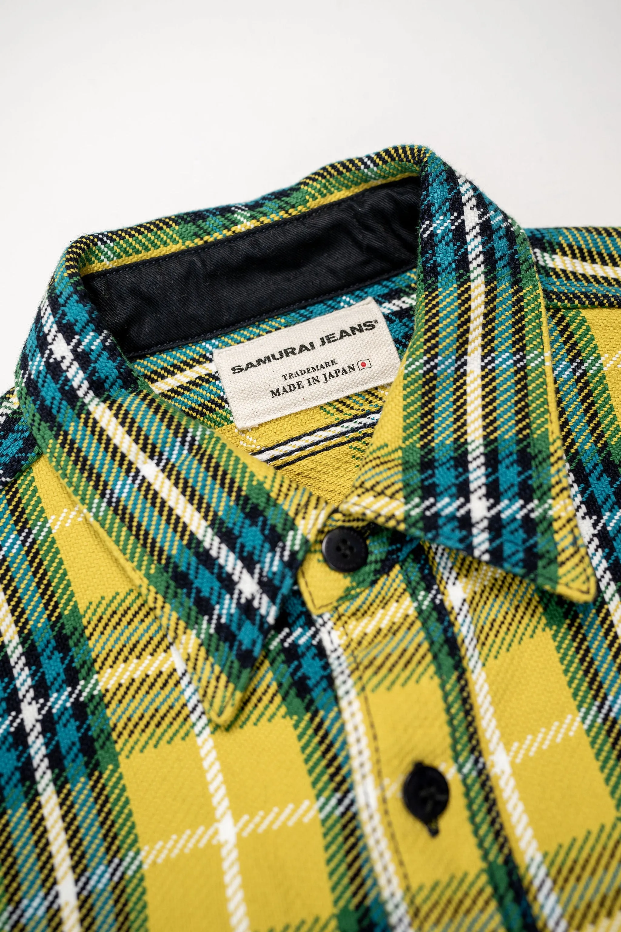Samurai SIN24-02W Rope Dyed Flannel Shirt - Yellow sold by Franklin and Poe product image thumbnail 5