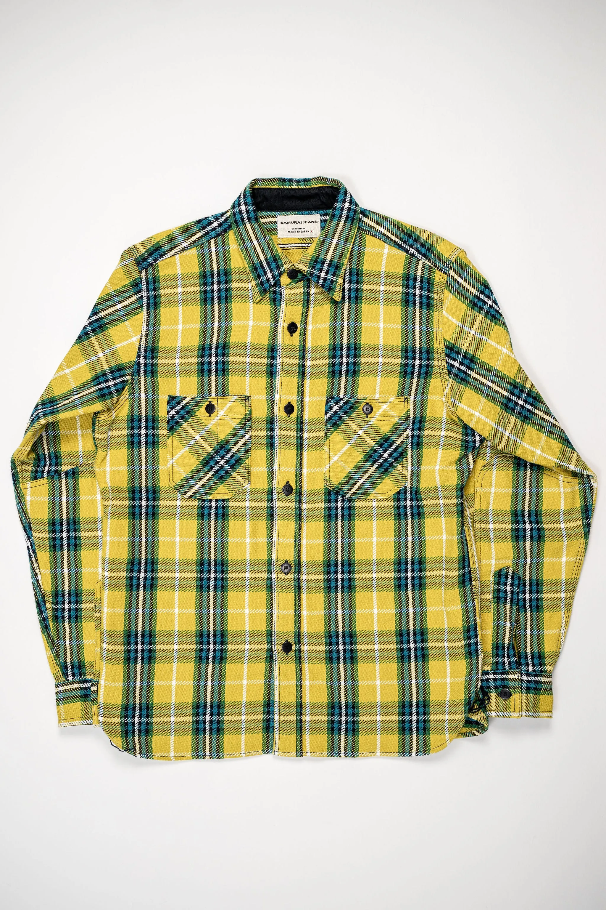 Samurai SIN24-02W Rope Dyed Flannel Shirt - Yellow sold by Franklin and Poe product image thumbnail 4