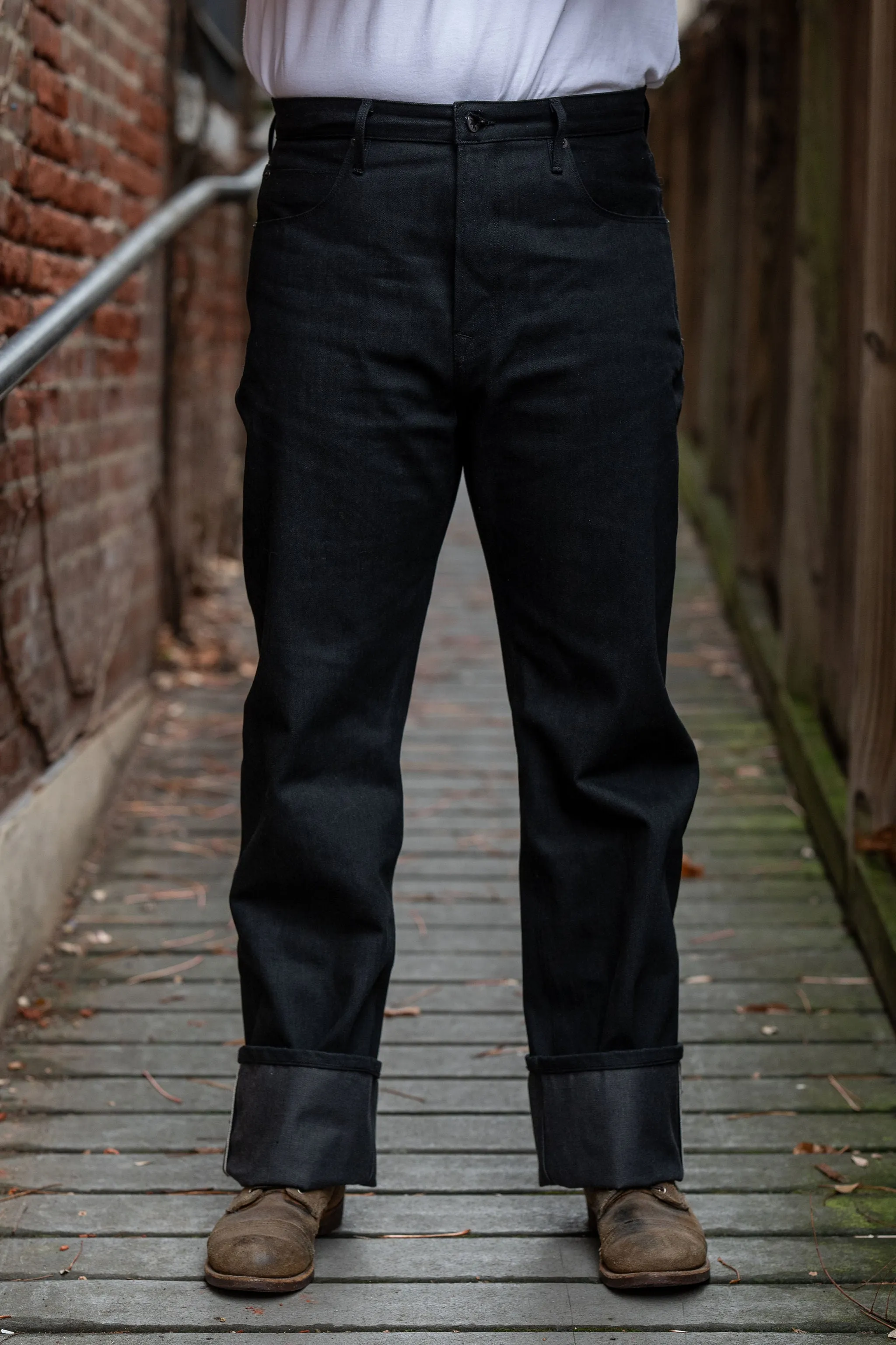 Freenote Cloth Modesto - 14oz Black Grey Denim sold by Franklin and Poe