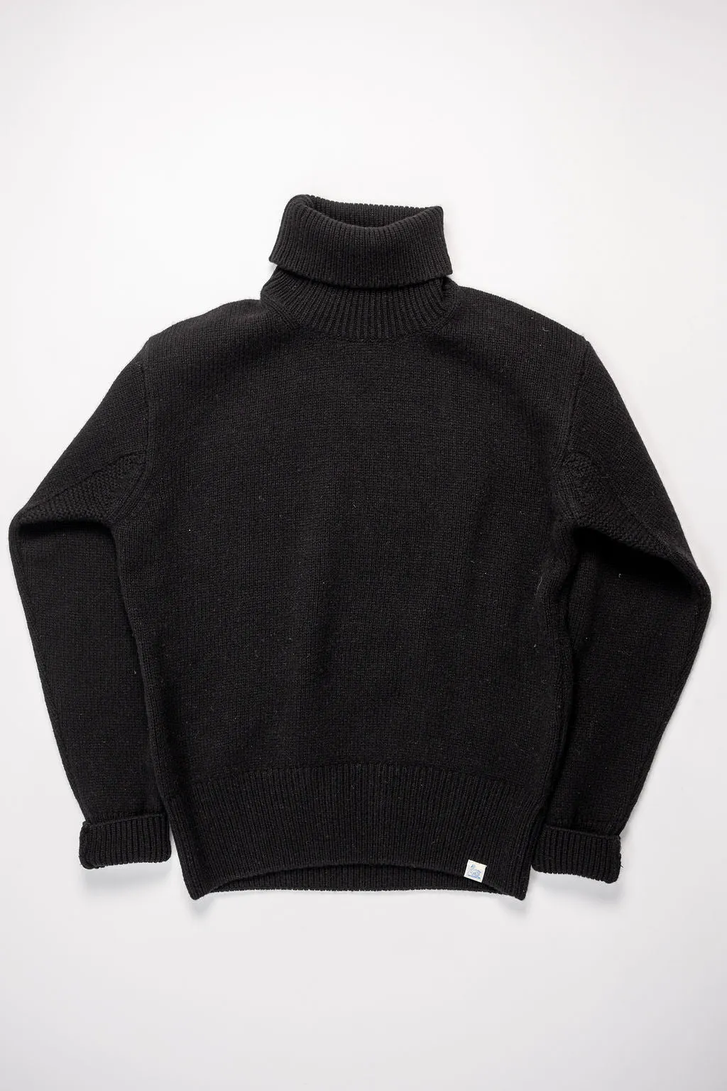 Merz b. Schwanen LOCT01 Turtleneck Pullover Merino Cashmere Blend - Deep Black sold by Franklin and Poe product image thumbnail 4