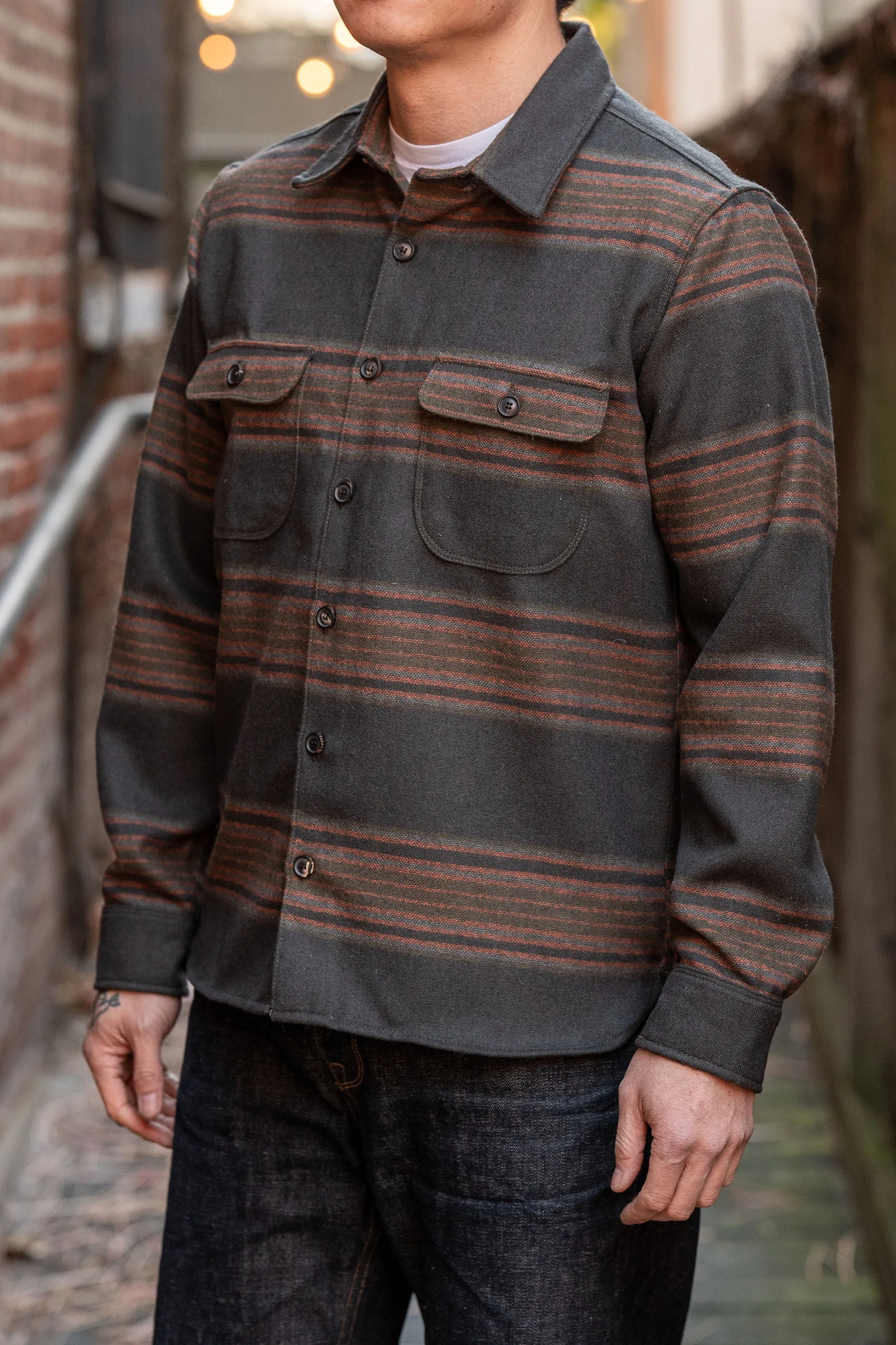 Freenote Cloth Benson - Black Stripe Wool sold by Franklin and Poe product image thumbnail 2