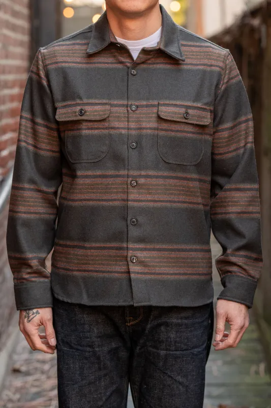 Freenote Cloth Benson - Black Stripe Wool sold by Franklin and Poe