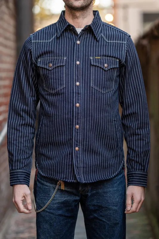 Iron Heart IHSH-227-IND 12oz Wabash CPO Shirt - Indigo sold by Franklin and Poe