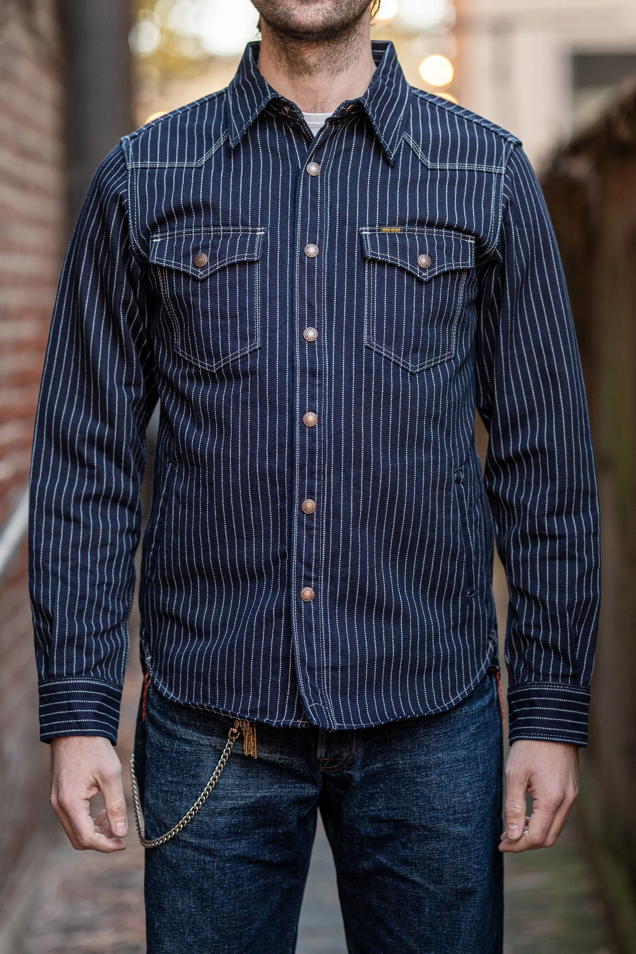 Iron Heart IHSH-227-IND 12oz Wabash CPO Shirt - Indigo sold by Franklin and Poe