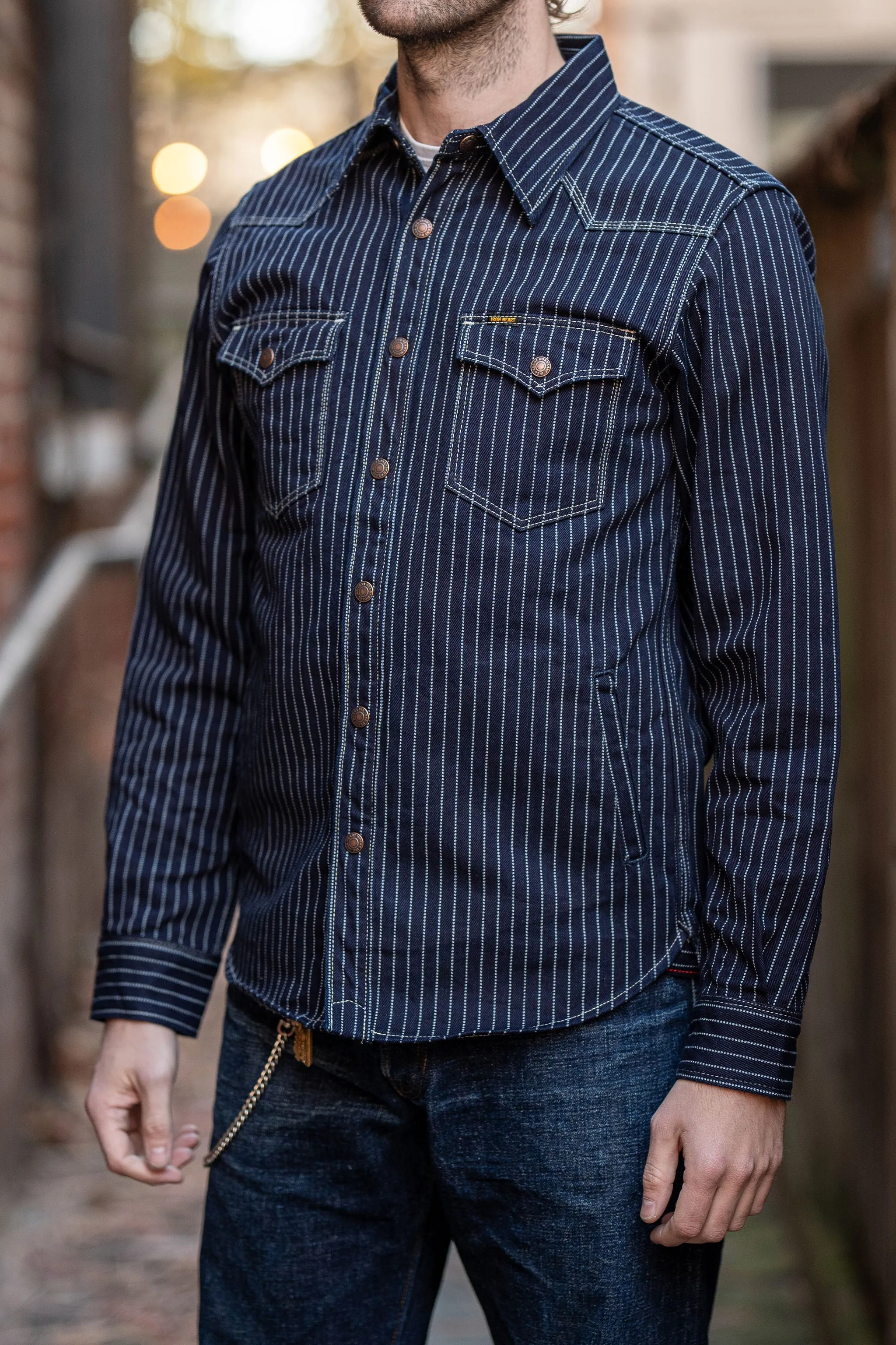 Iron Heart IHSH-227-IND 12oz Wabash CPO Shirt - Indigo sold by Franklin and Poe product image thumbnail 2