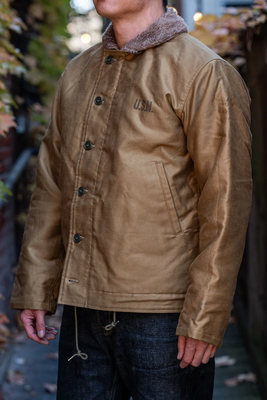 Buzz Rickson's BR15345 Type N-1 “Navy Department Demotex" - Khaki sold by Franklin and Poe product image thumbnail 2