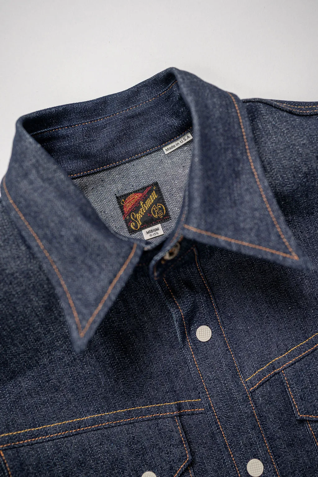 Mister Freedom Appaloosa Western Snap Shirt - 10oz NOS 2×1 “Liberty” Denim sold by Franklin and Poe product image thumbnail 5