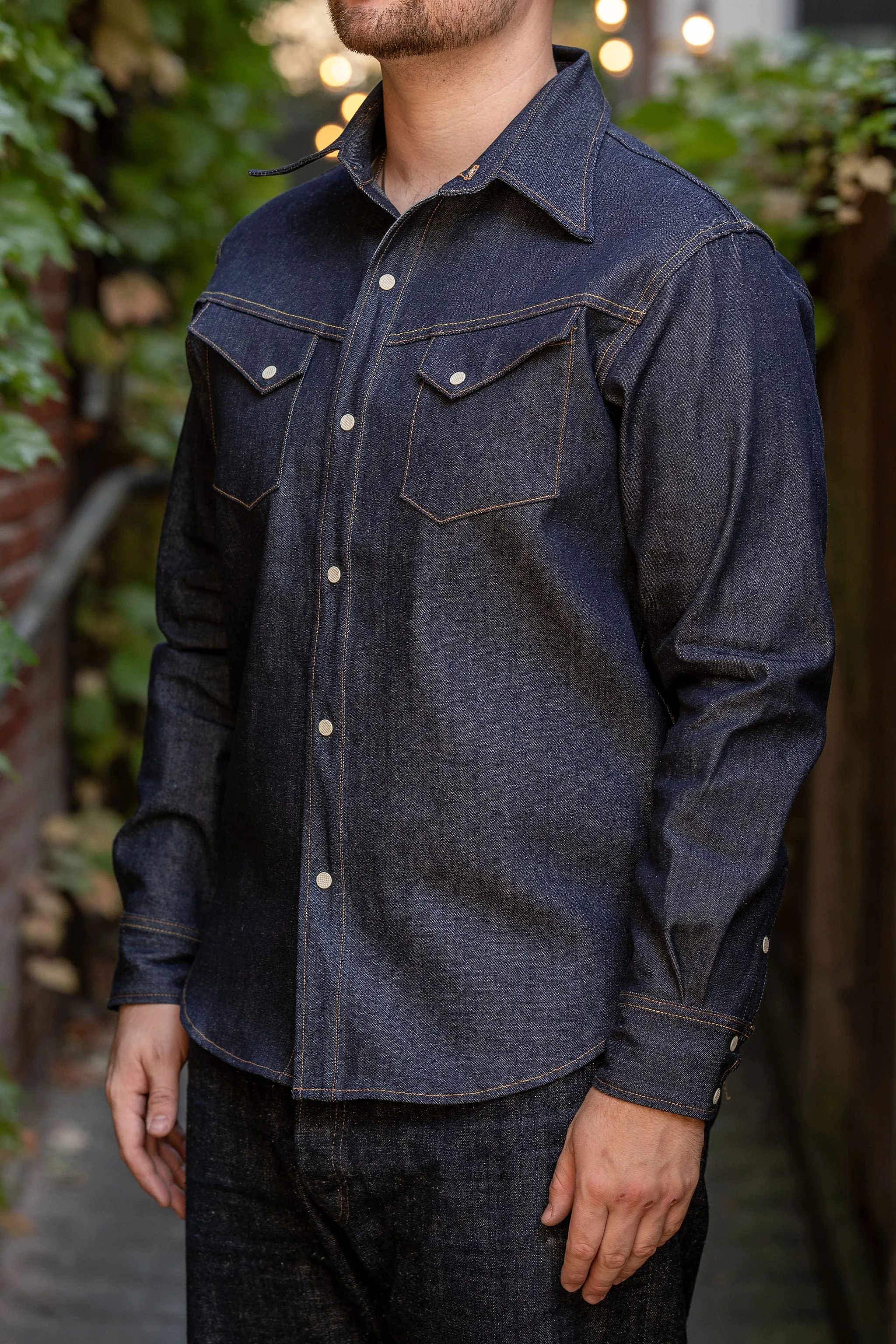 Mister Freedom Appaloosa Western Snap Shirt - 10oz NOS 2×1 “Liberty” Denim sold by Franklin and Poe product image thumbnail 2