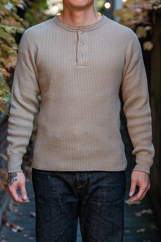 UES Big Waffle Henley - Beige sold by Franklin and Poe