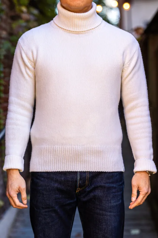 Merz b. Schwanen LOCT01 Turtleneck Pullover Merino Cashmere Blend - Nature sold by Franklin and Poe