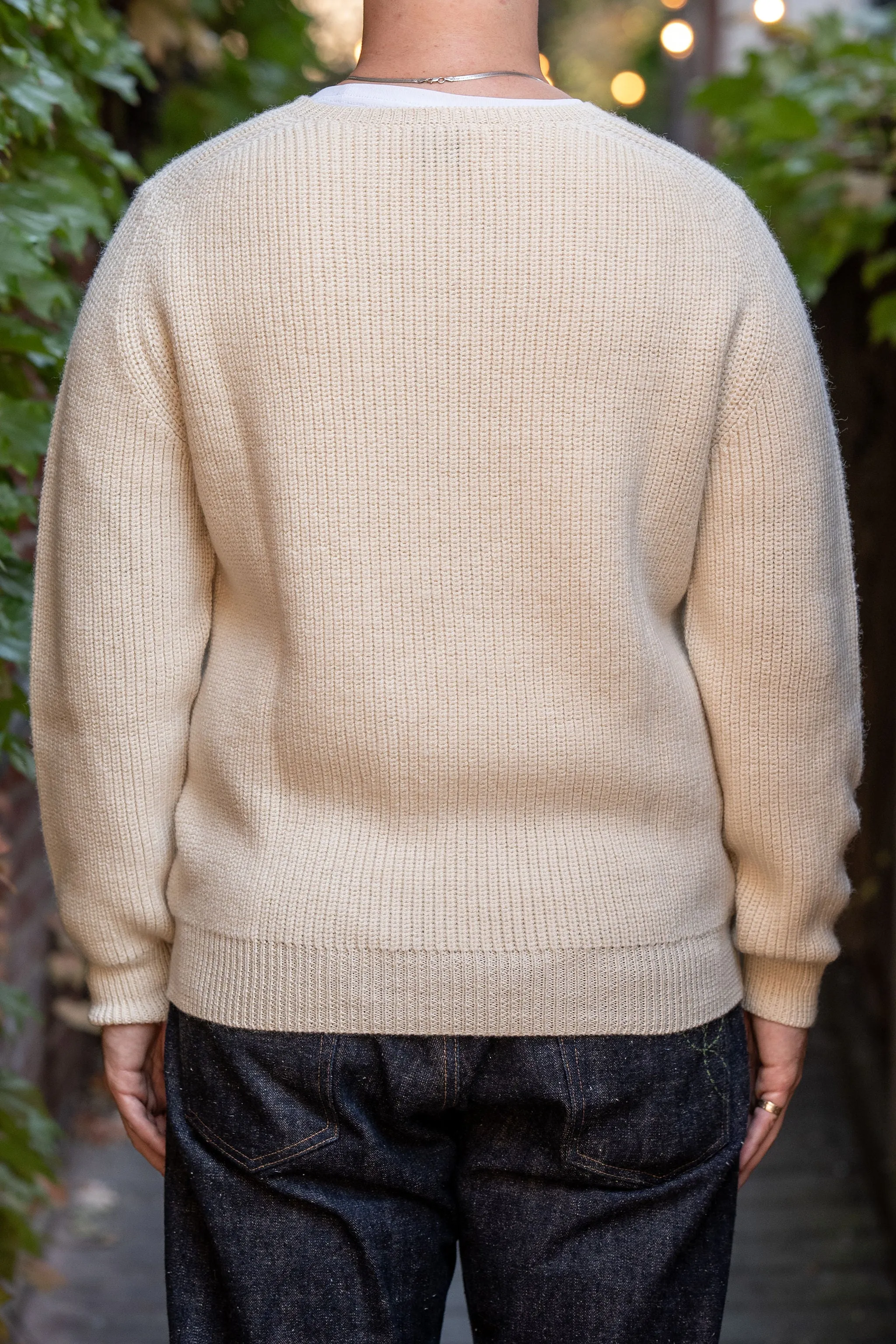 Wythe Highland Shakerknit Crewneck Sweater - Cream sold by Franklin and Poe product image thumbnail 3