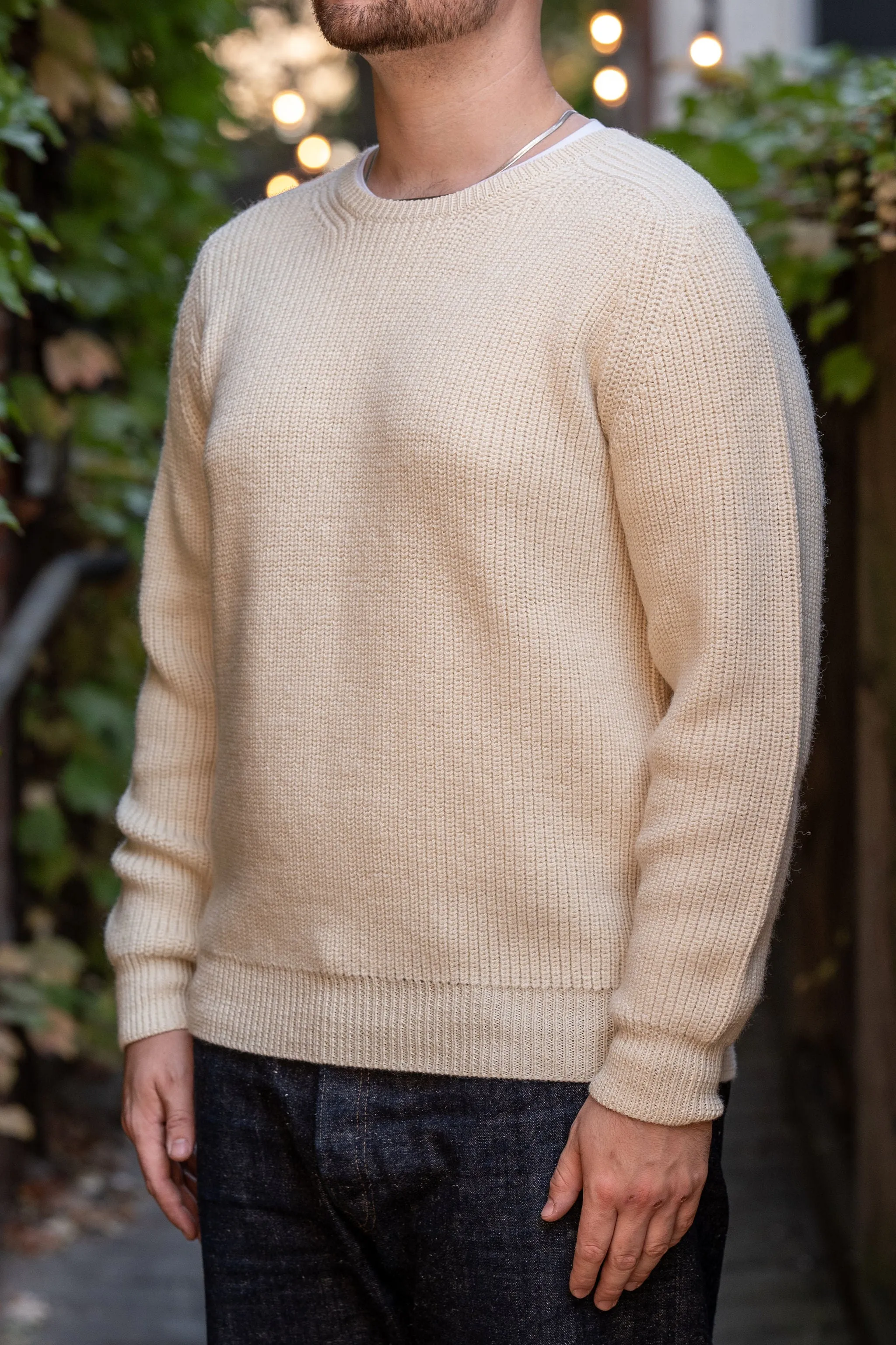 Wythe Highland Shakerknit Crewneck Sweater - Cream sold by Franklin and Poe product image thumbnail 2