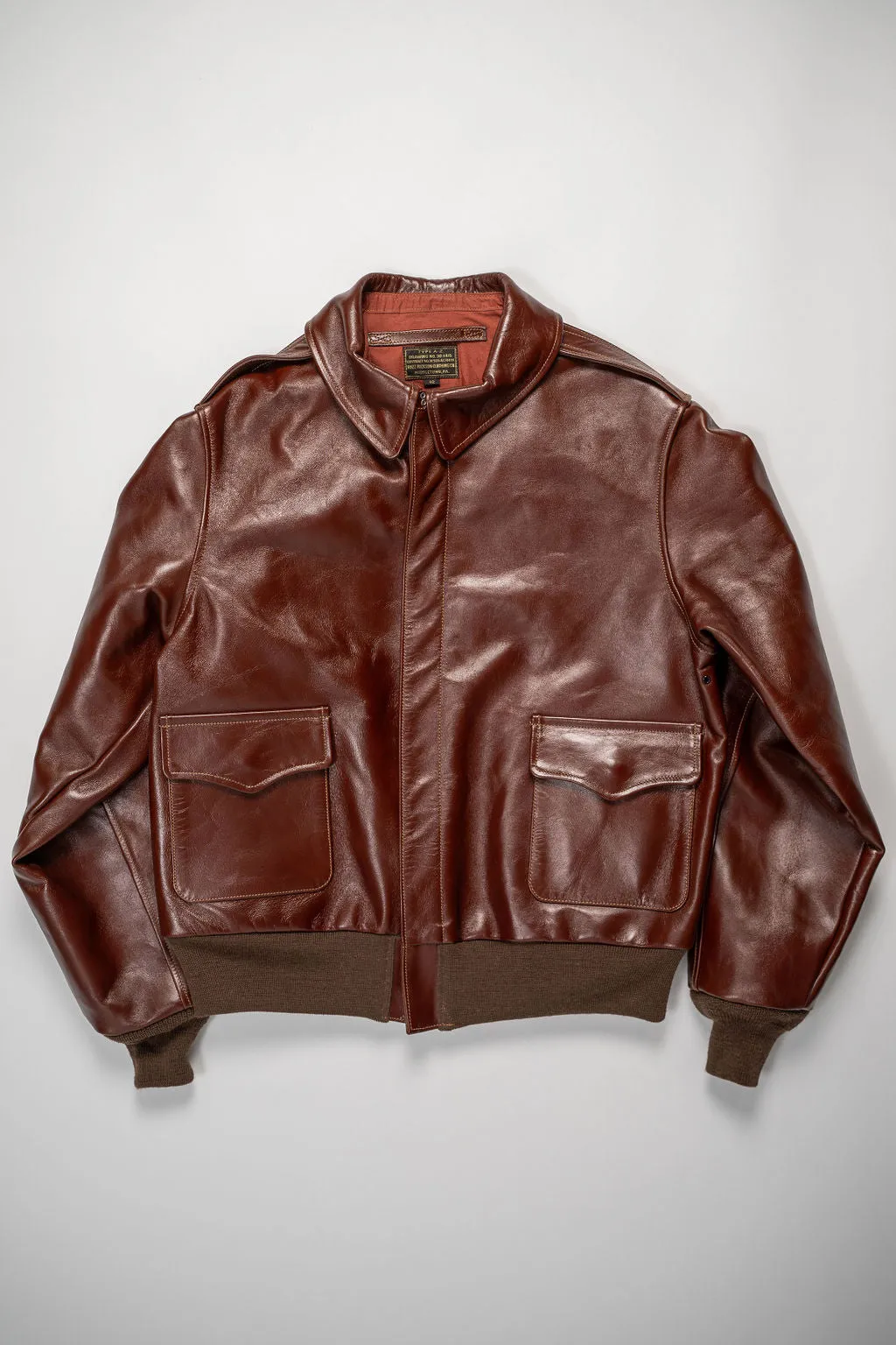 Buzz Rickson's BR80595 Type A-2 “Contract no. w535 AC-18091 Rough Wear Clothing co.” - R/Brown sold by Franklin and Poe product image thumbnail 4