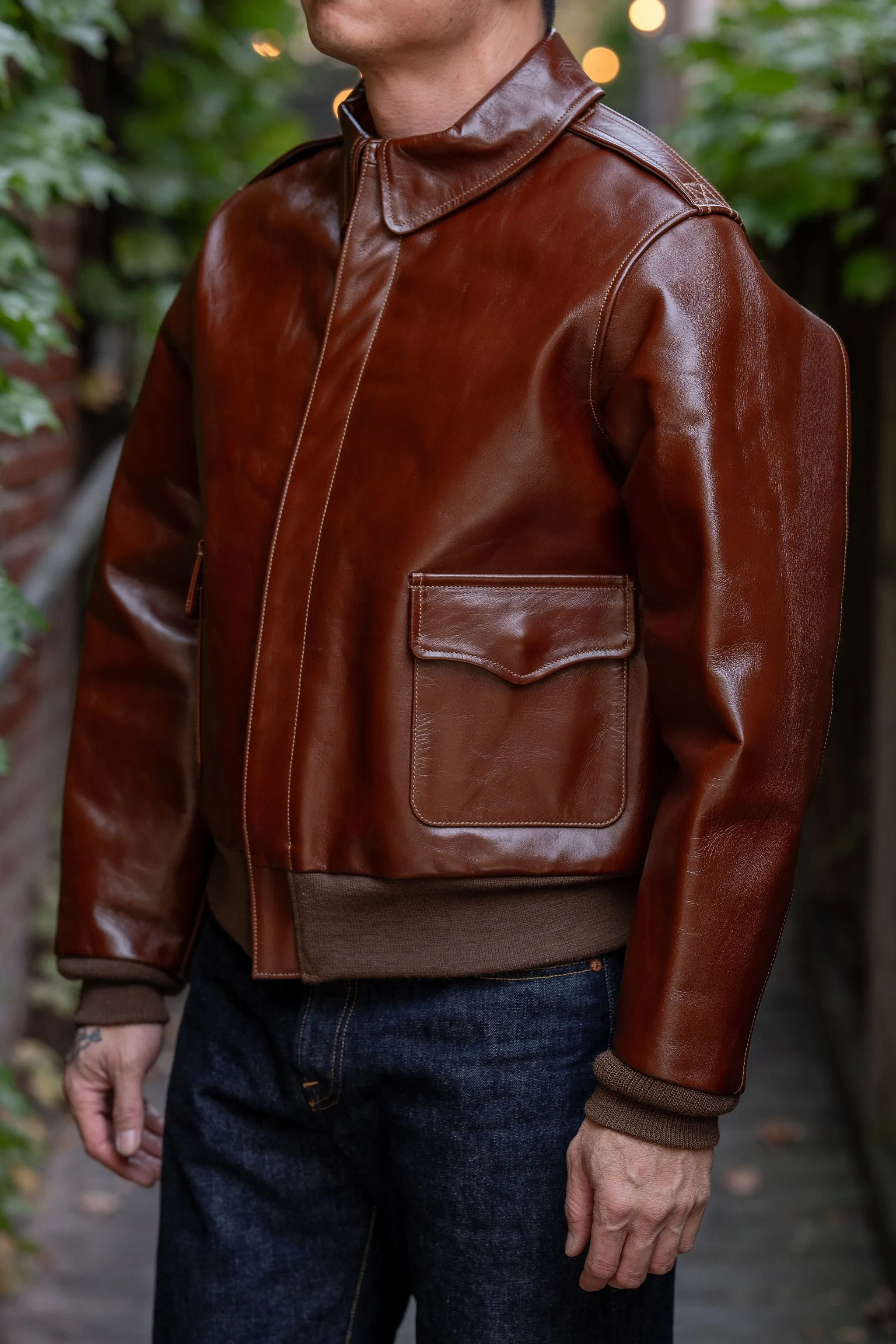 Buzz Rickson's BR80595 Type A-2 “Contract no. w535 AC-18091 Rough Wear Clothing co.” - R/Brown sold by Franklin and Poe product image thumbnail 2