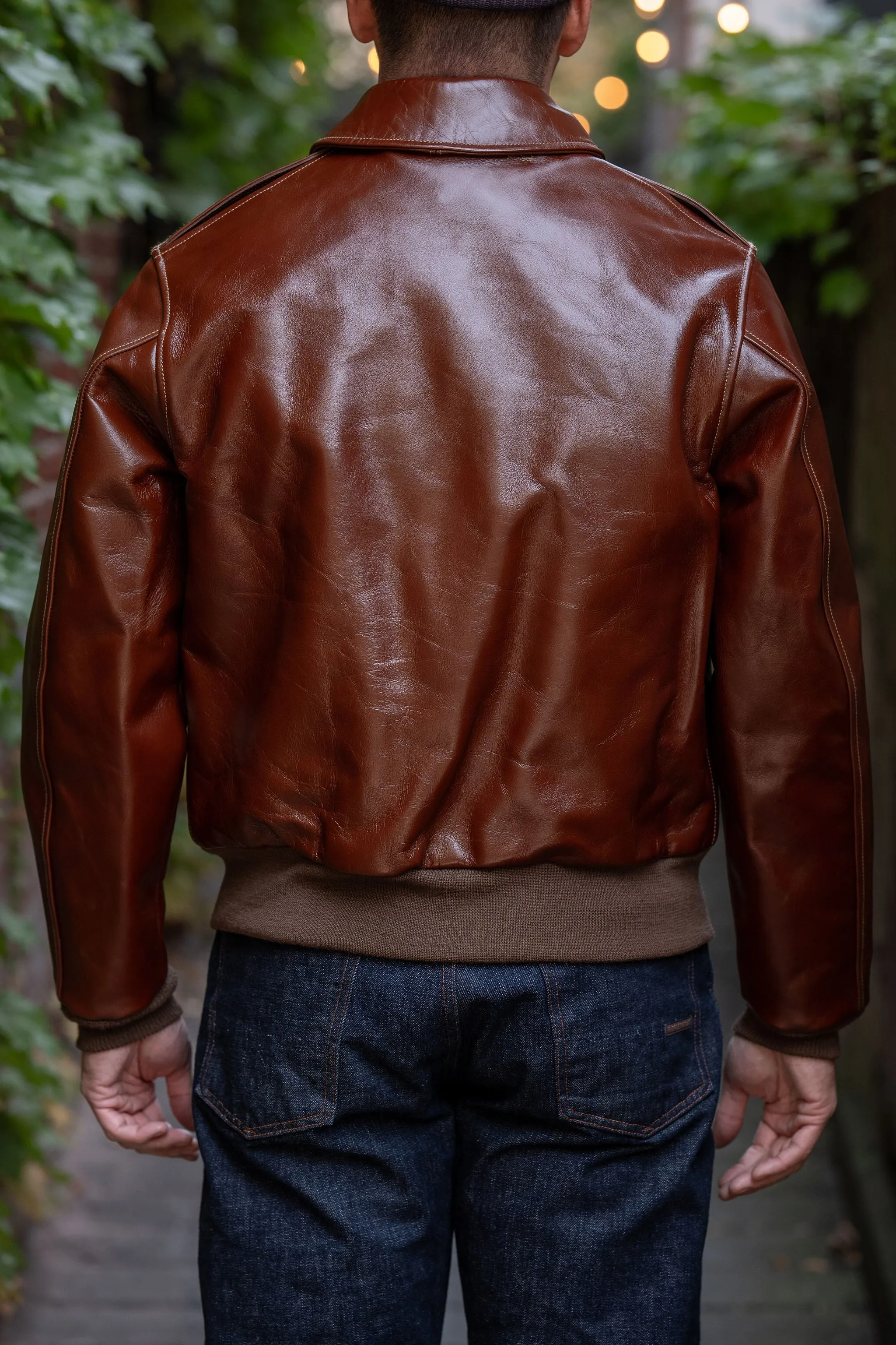 Buzz Rickson's BR80595 Type A-2 “Contract no. w535 AC-18091 Rough Wear Clothing co.” - R/Brown sold by Franklin and Poe product image thumbnail 3