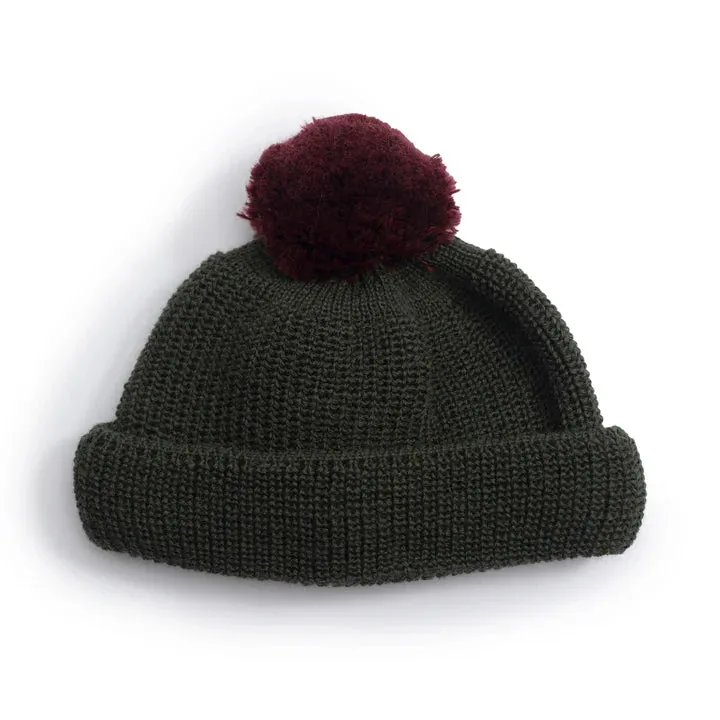 Heimat Textil Signal Hat - Military Green/Burgundy sold by Franklin and Poe