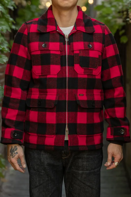 Iron Heart IHW-19-RED Wool Buffalo Check Hunting Jacket - Red sold by Franklin and Poe