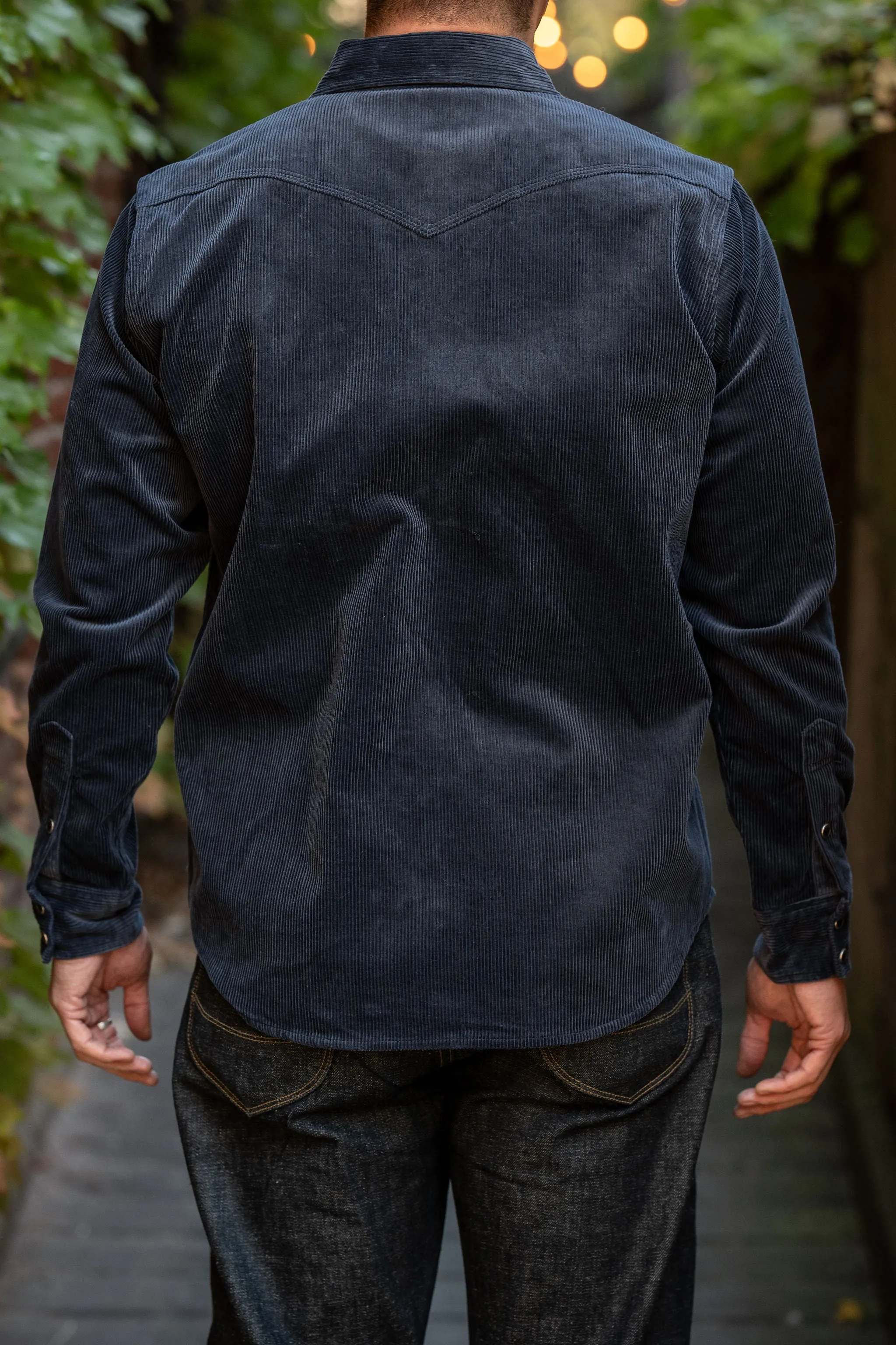 Iron Heart IHSH-398-NAV 11oz Corduroy Western Shirt - Navy sold by Franklin and Poe product image thumbnail 3