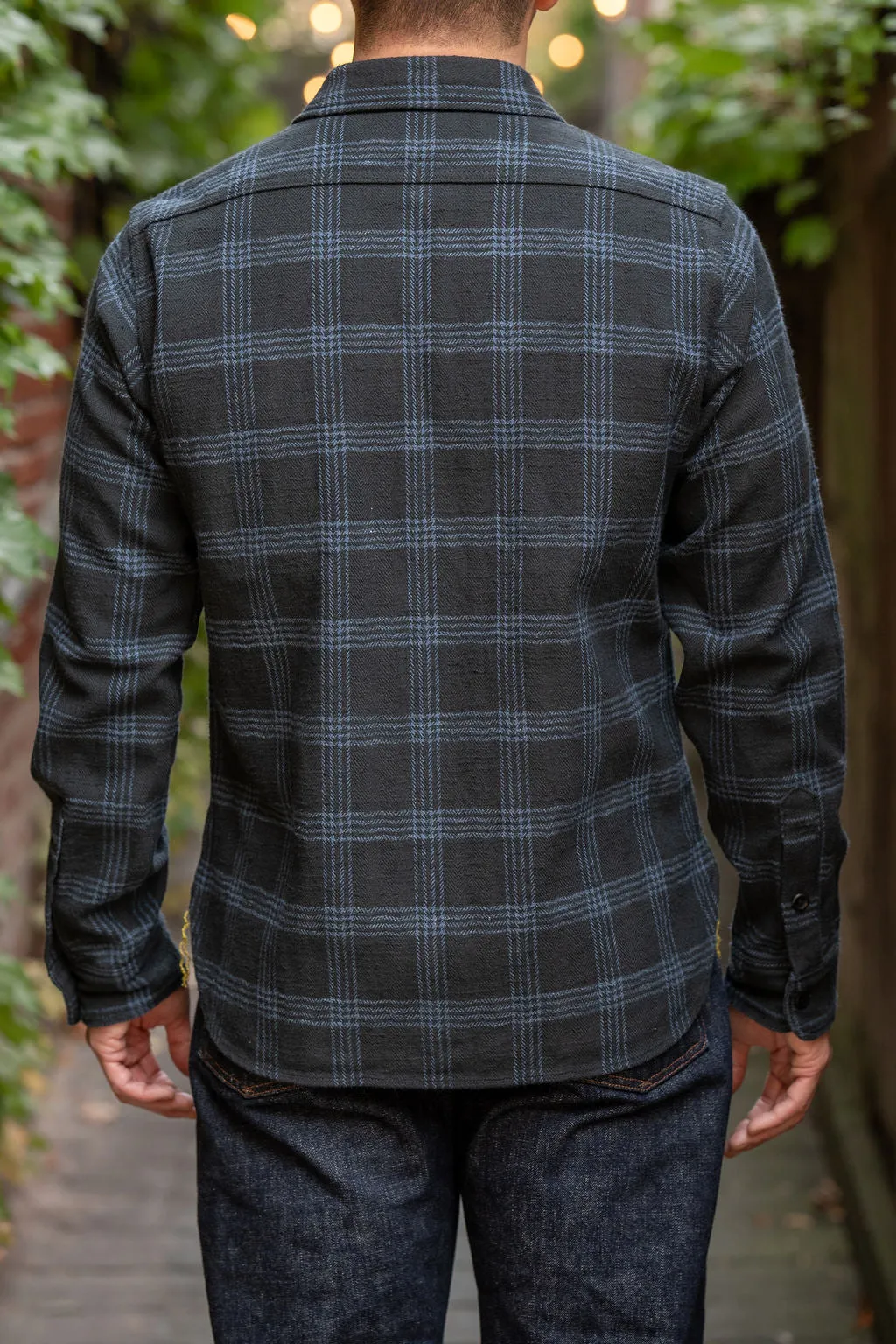Iron Heart IHSH-408-BLK 12oz Slubby Heavy Flannel Check Work Shirt - Black sold by Franklin and Poe product image thumbnail 3