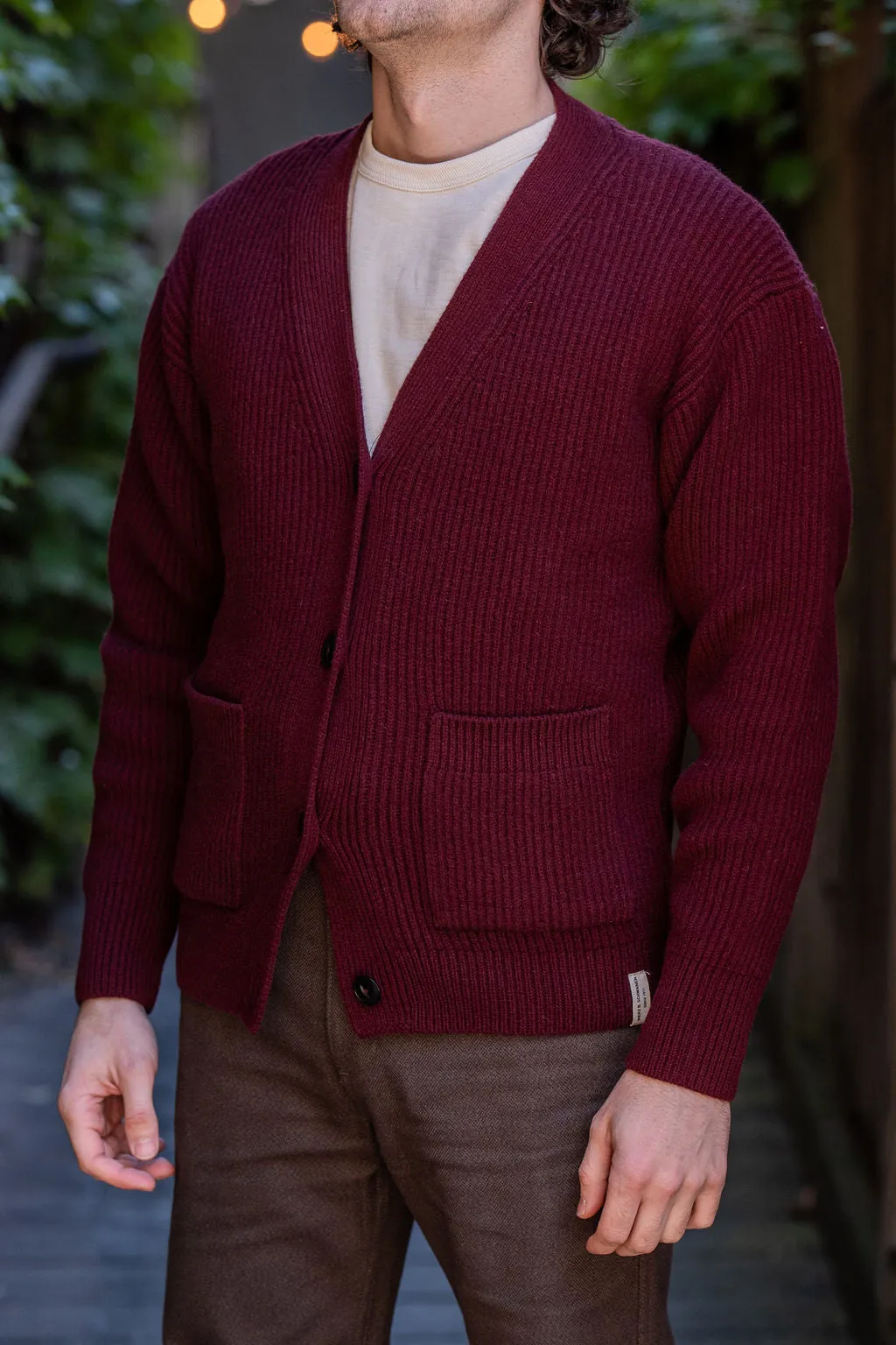 Merz LOCG02 Good Basics Cardigan - Burgundy sold by Franklin and Poe product image thumbnail 2