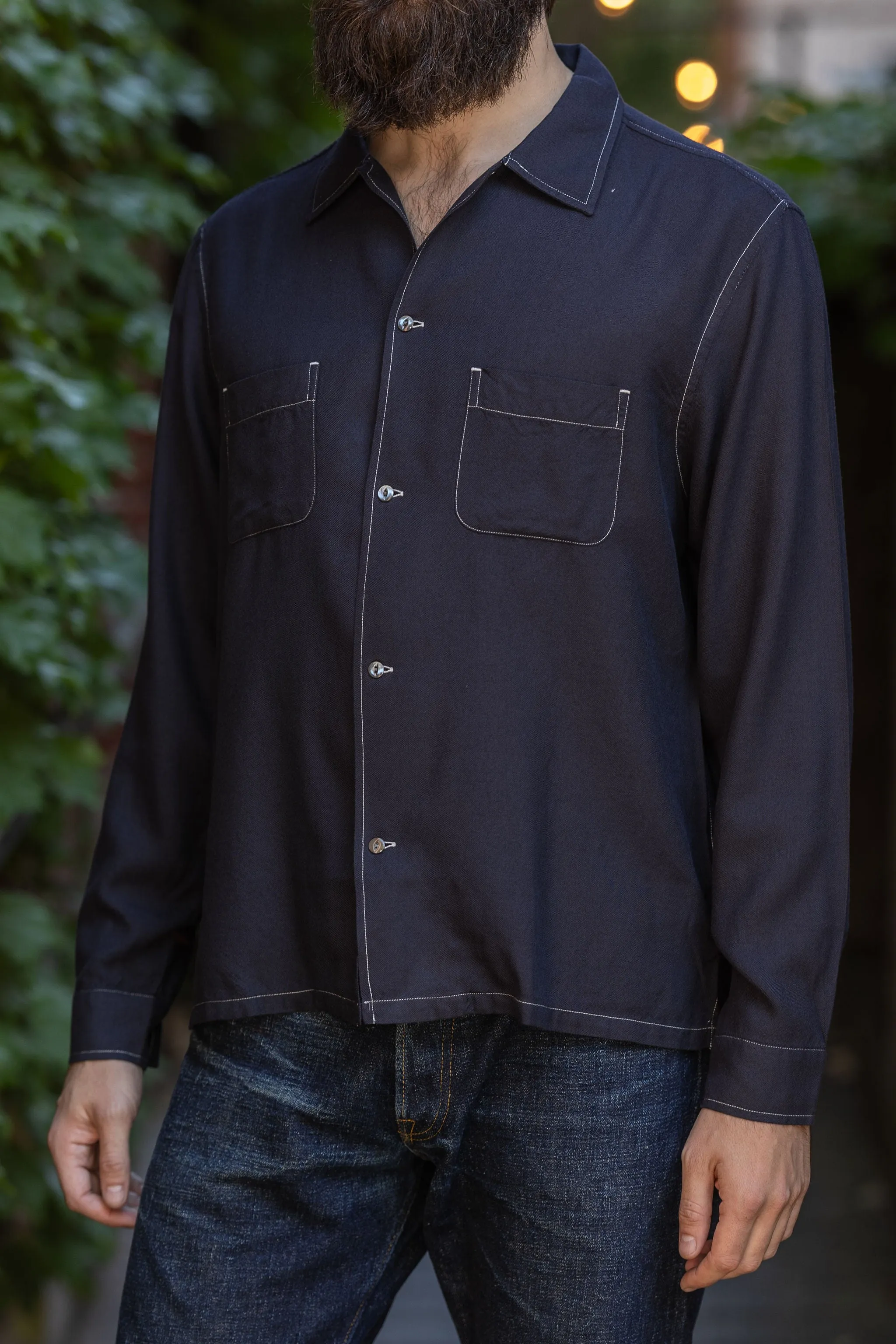 Knickerbocker Murray Modal & Merino Shirt - Dark Navy sold by Franklin and Poe product image thumbnail 2