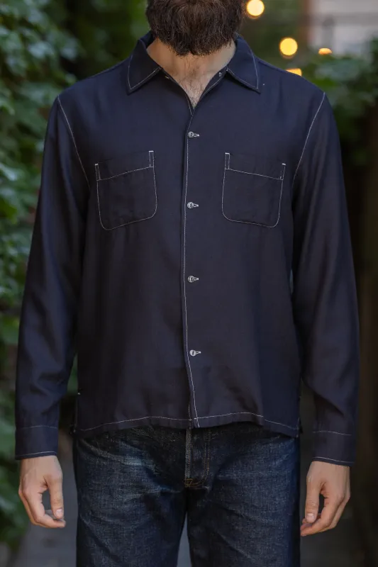 Knickerbocker Murray Modal & Merino Shirt - Dark Navy sold by Franklin and Poe