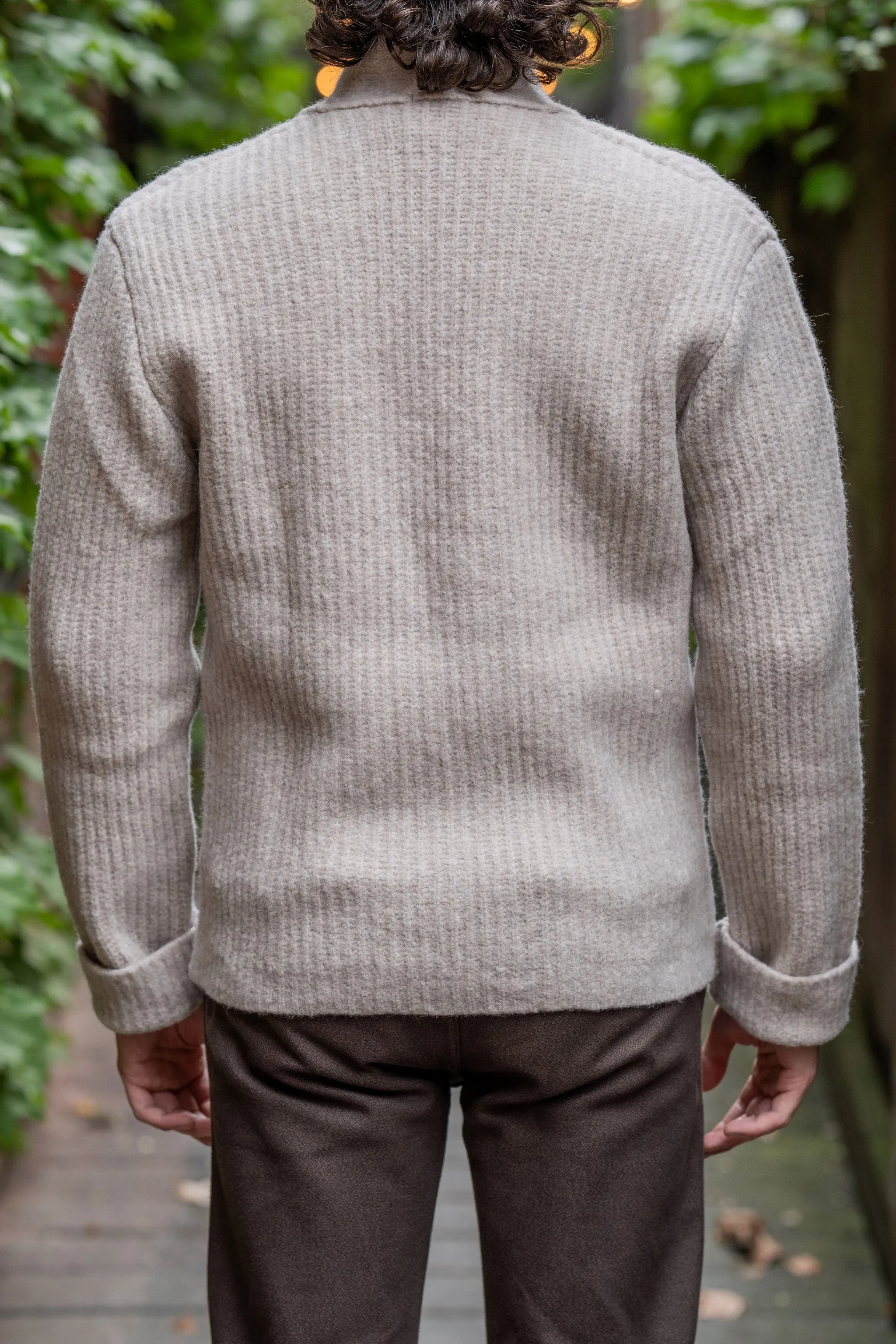 Hansen Garments Linus Knitted Cardigan - Fuzzy Natural sold by Franklin and Poe product image thumbnail 3