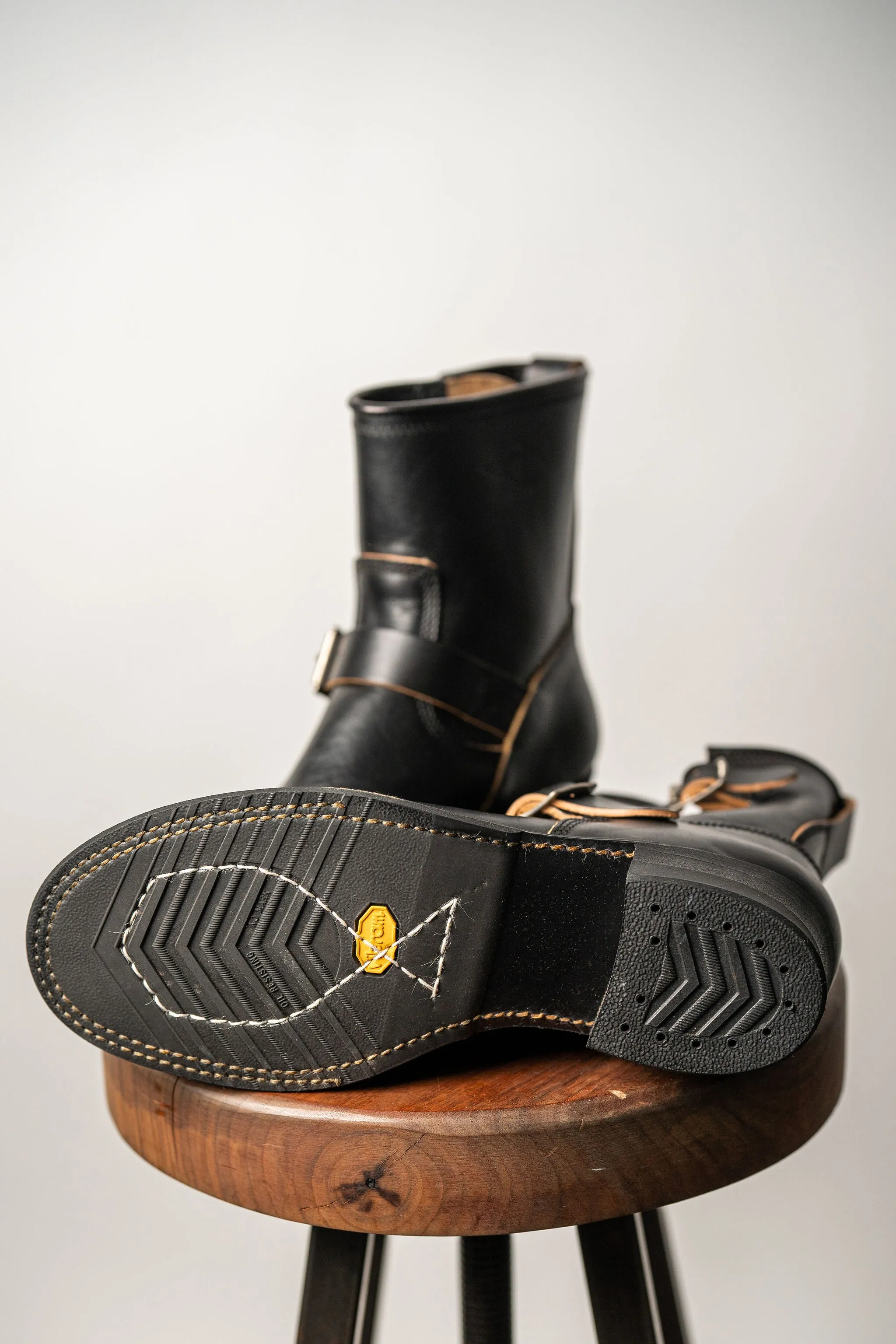 The Flat Head FN-FB-001 Horsehide Engineer Boots - Black sold by Franklin and Poe product image thumbnail 5
