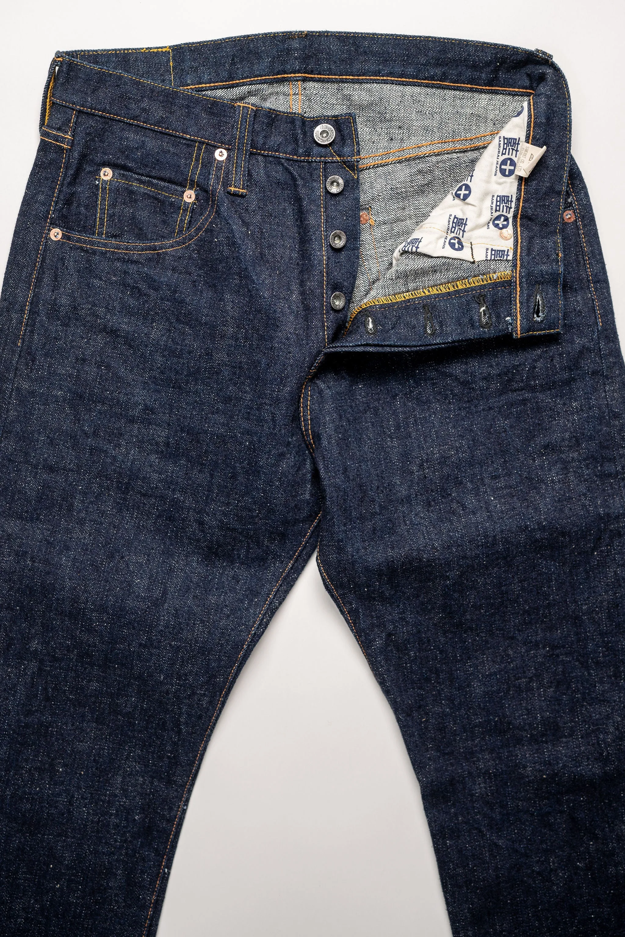 Samurai S211AX Ai Benkei - 18oz Natural Indigo Relaxed Tapered Denim sold by Franklin and Poe product image thumbnail 5